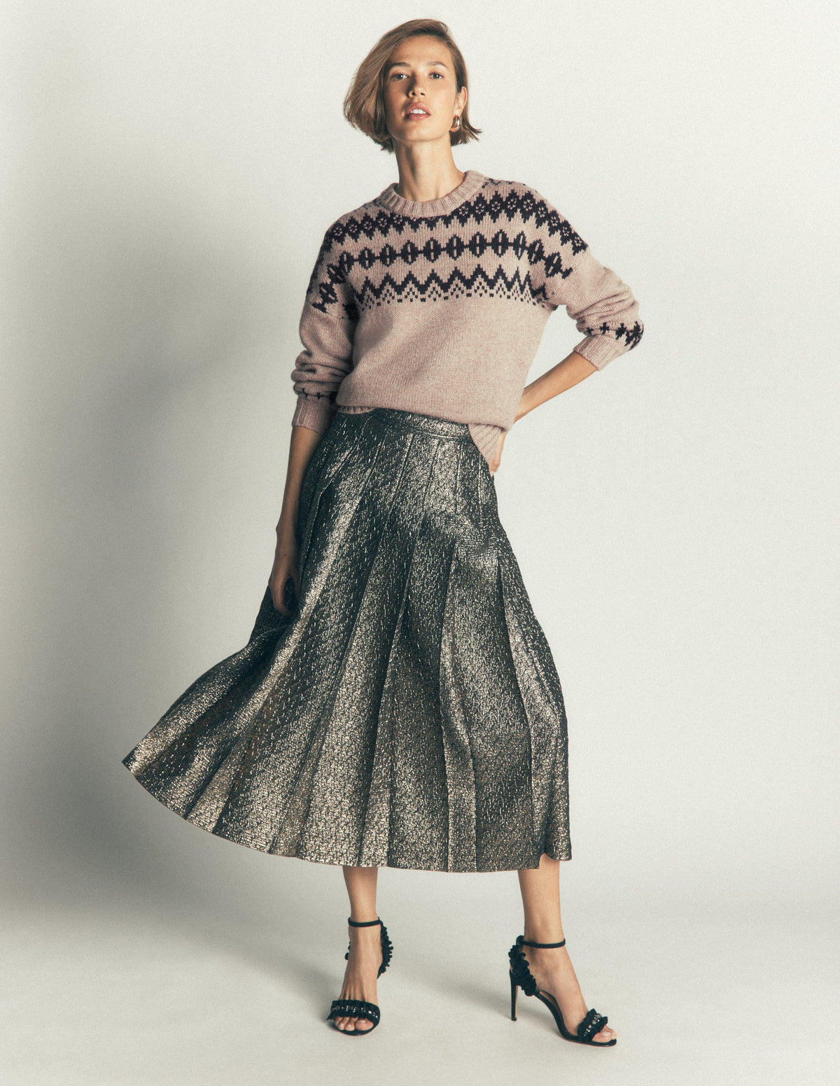 Chunky Fair Isle Sweater-Chinchilla Melange, Fair Isle - Image 6