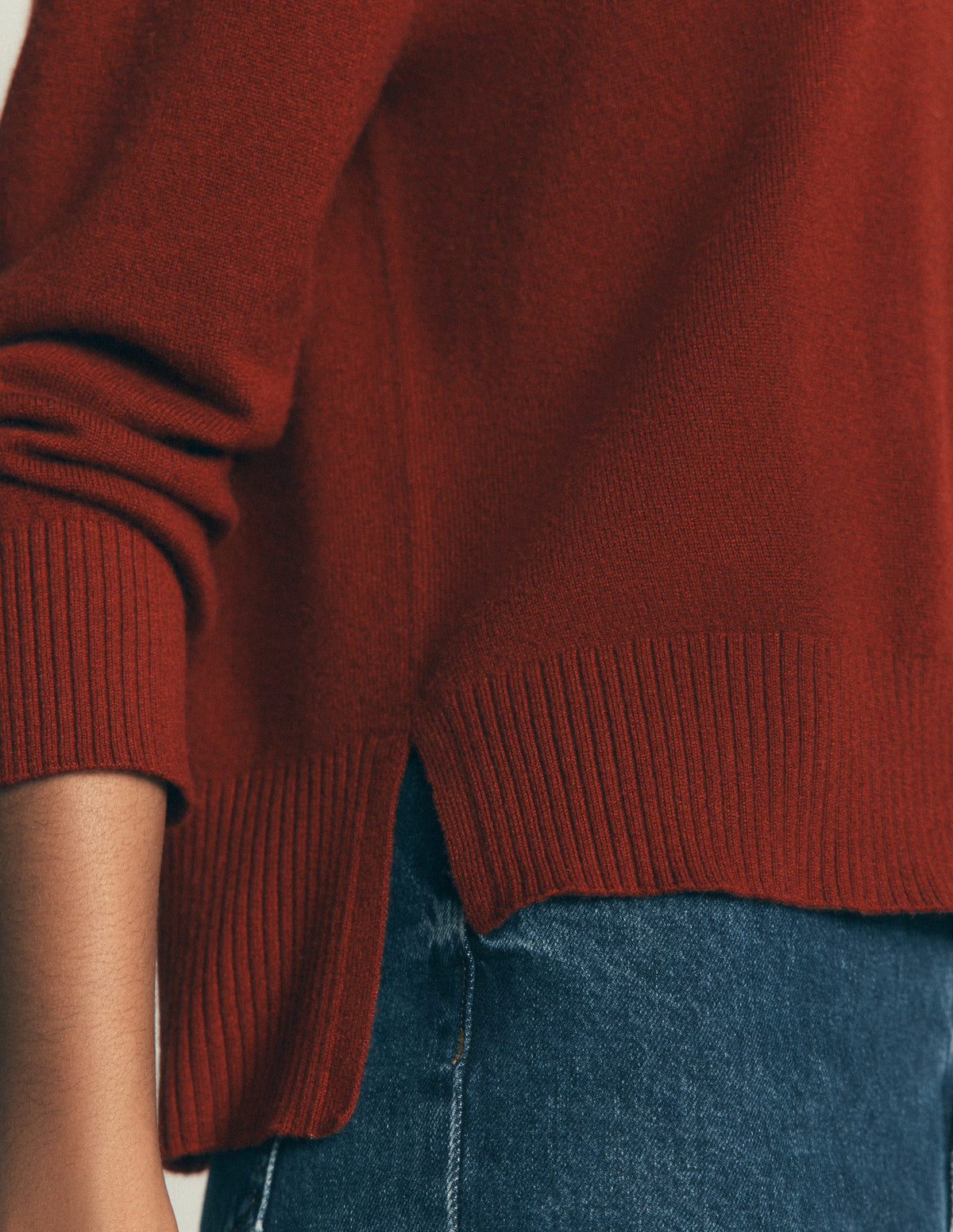 Fay High Neck Cashmere Sweater-Burnt Orange - Image 2
