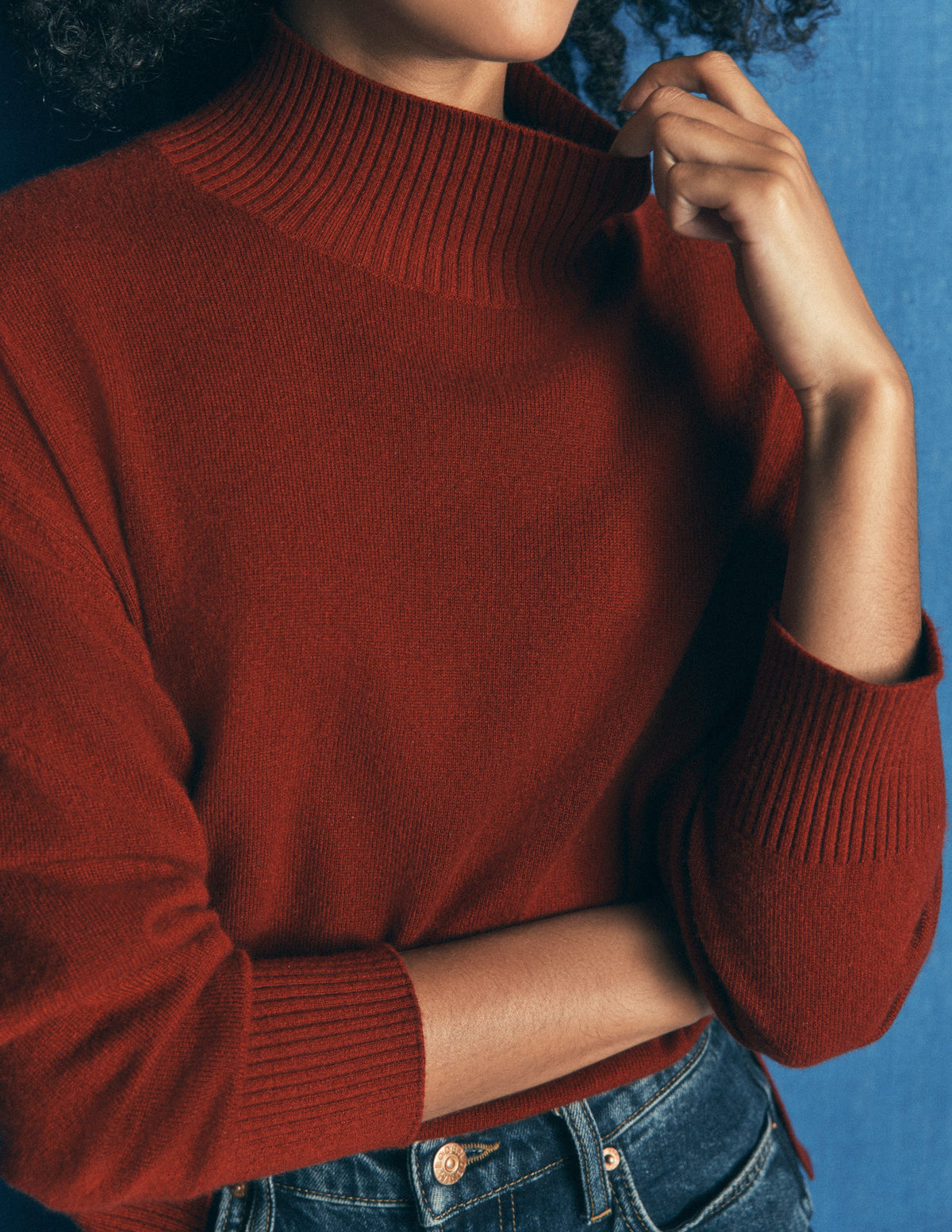 Fay High Neck Cashmere Sweater-Burnt Orange - Image 5