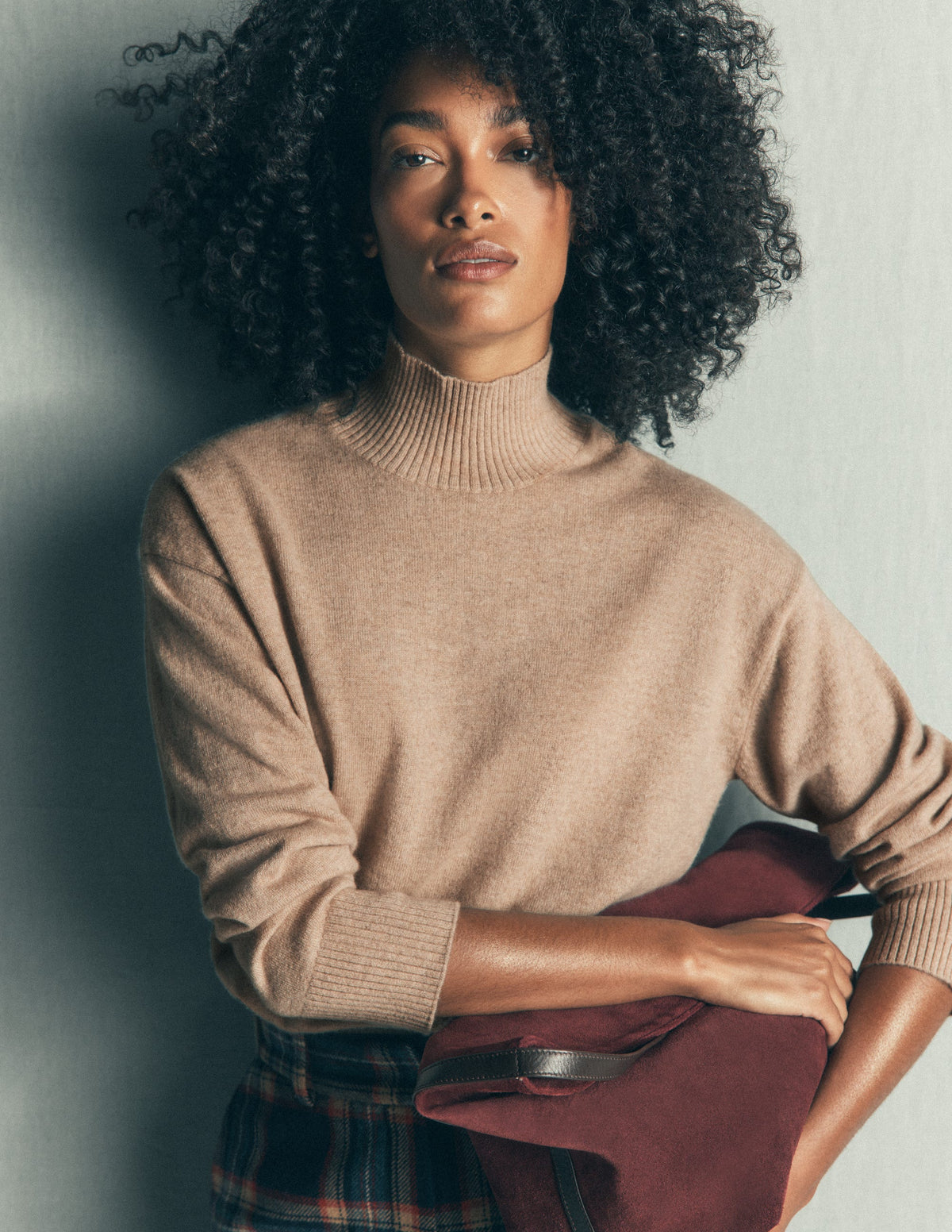 Fay High Neck Cashmere Sweater-Chinchilla Melange-1