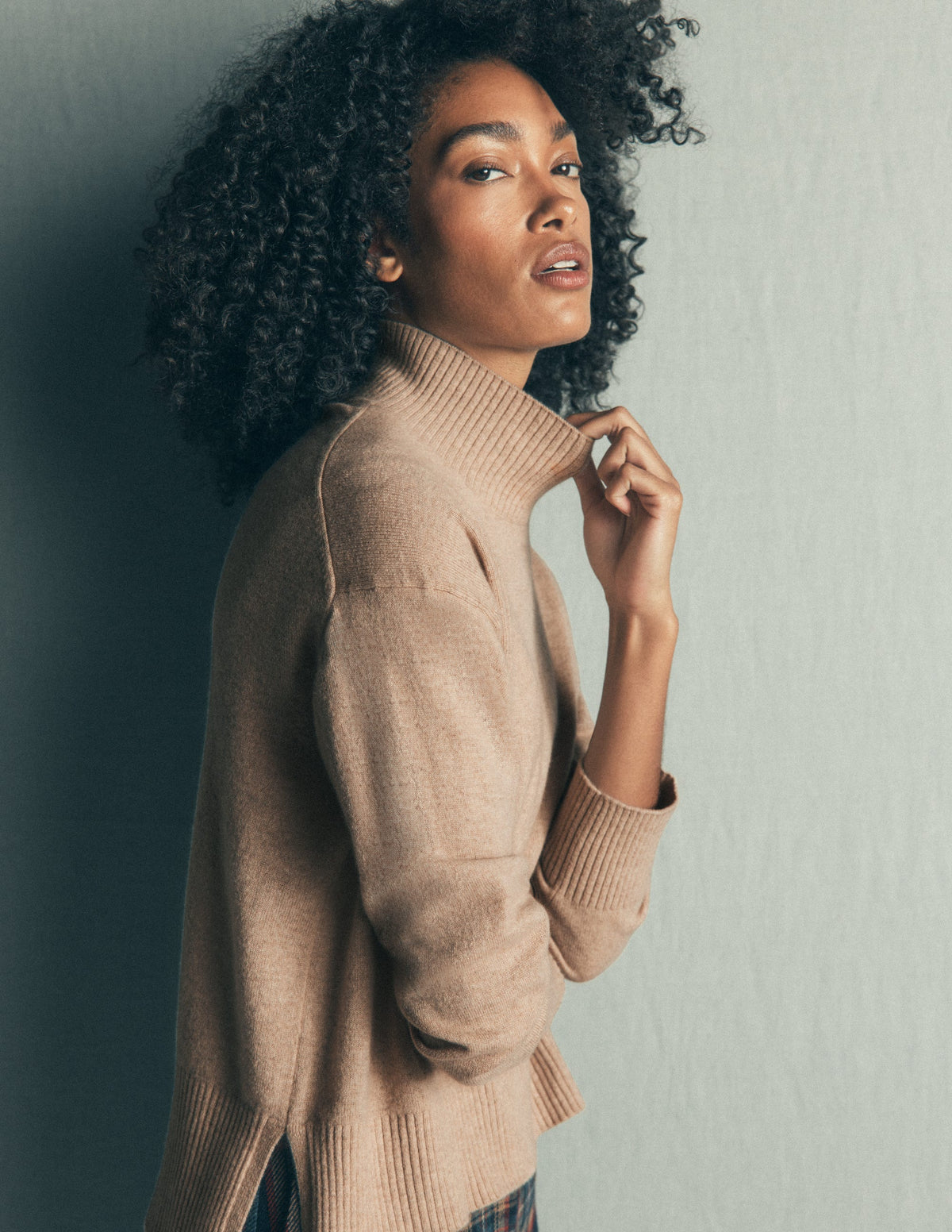 Fay High Neck Cashmere Sweater-Chinchilla Melange-5