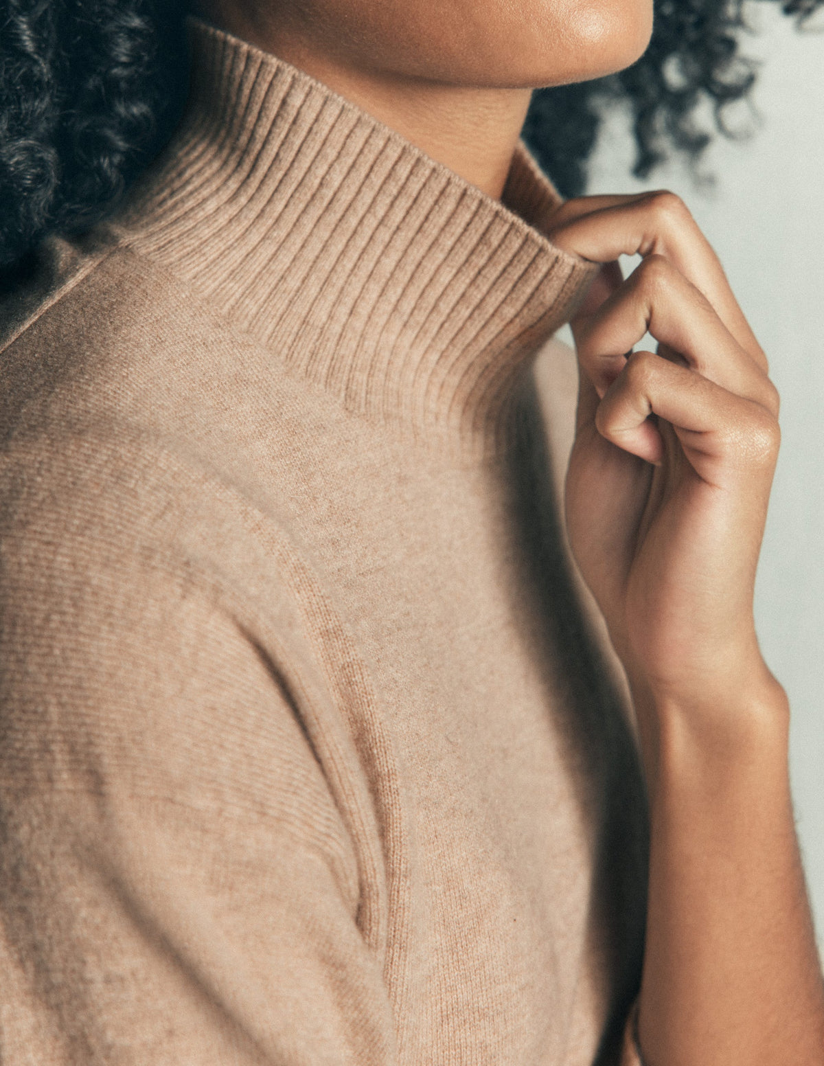 Fay High Neck Cashmere Sweater-Chinchilla Melange-6