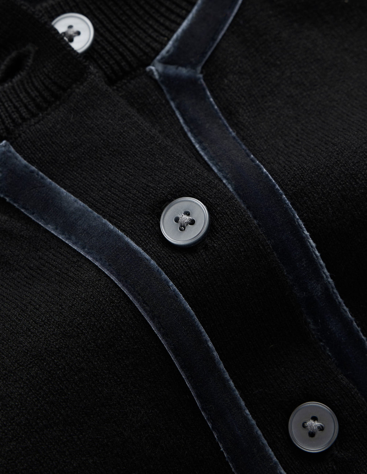 Violet Velvet Trim Cardigan-Black-6