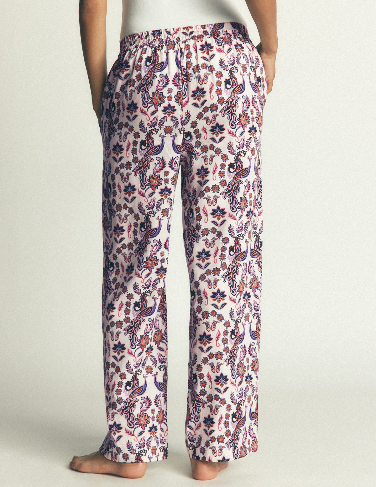 Cotton Pajama Pants-White Peacock - Image 3