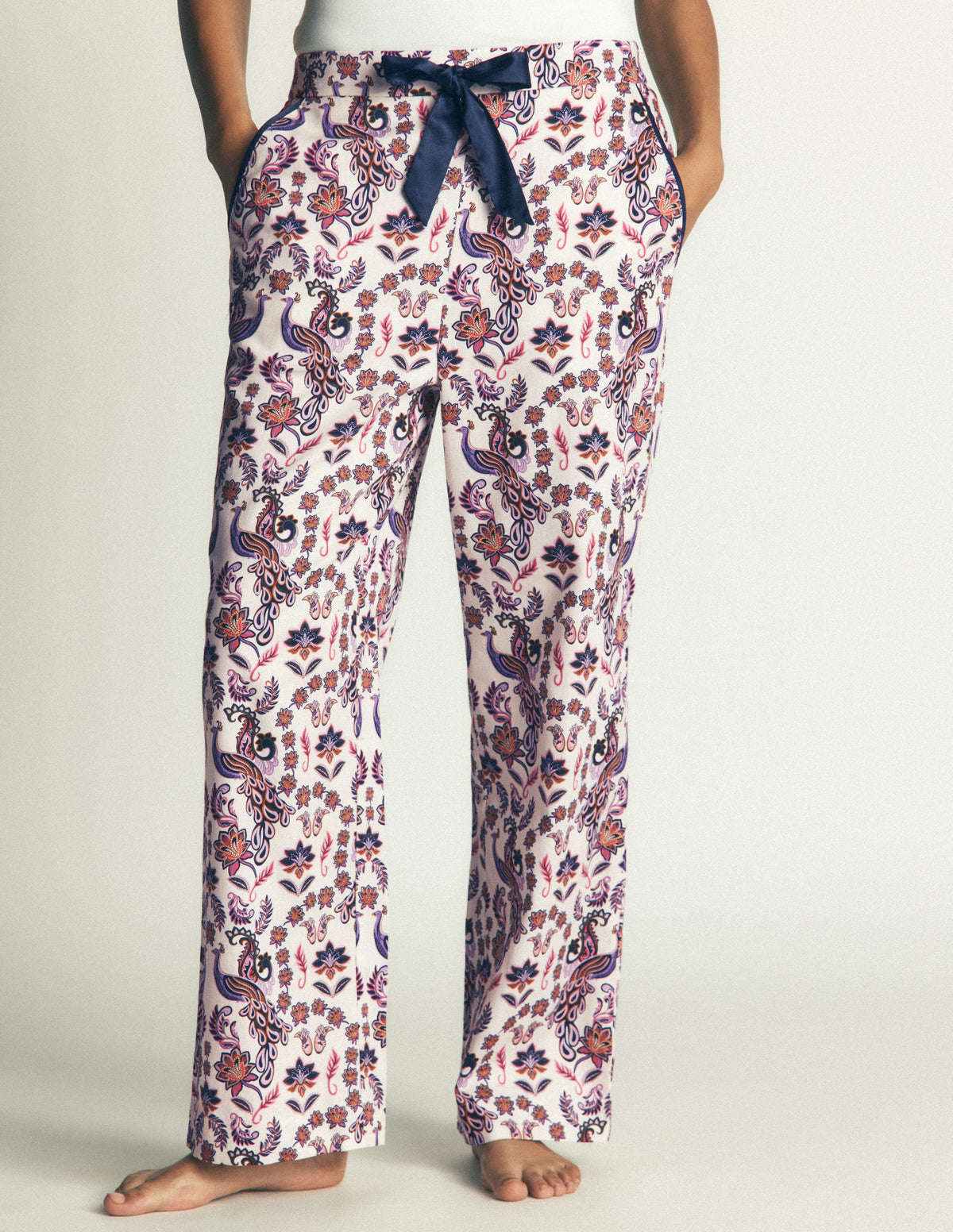 Cotton Pajama Pants-White Peacock - Image 4