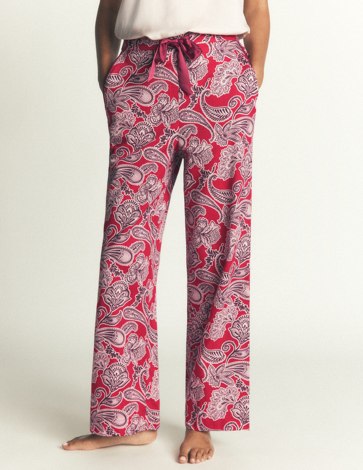 Cotton Pajama Pants-Red Floral - Image 4