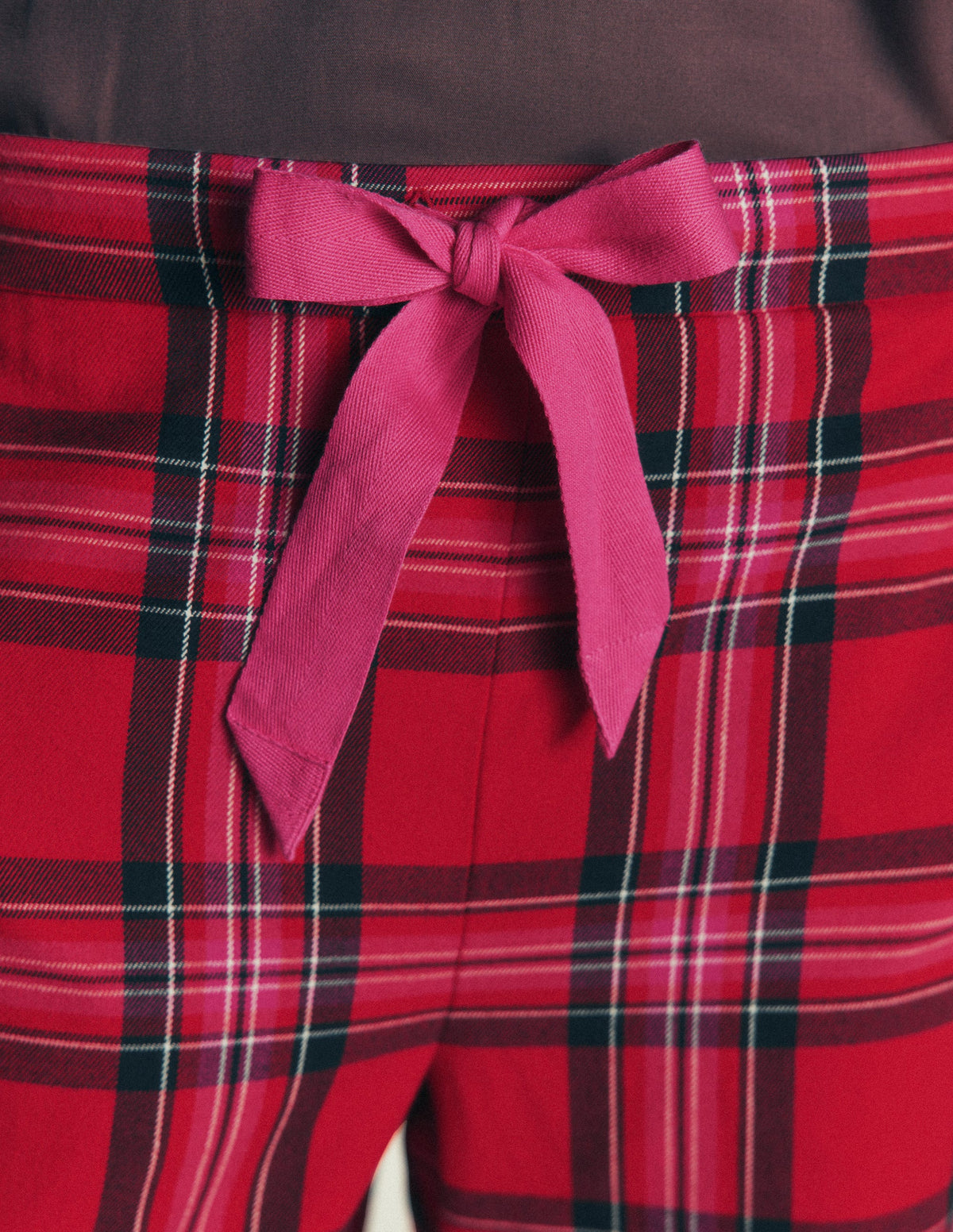 Brushed Cotton Pyjama Pants-Red Check-2