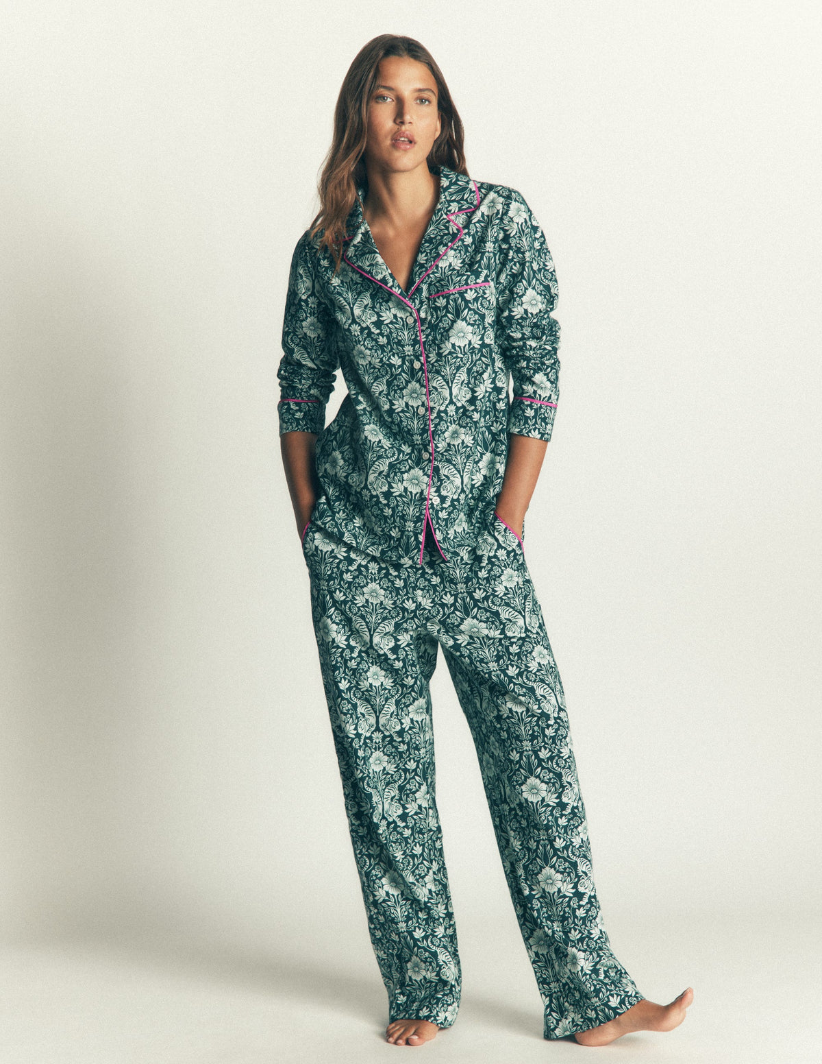 Brushed Cotton Pyjama Pants-Flourishing Tiger - Image 1