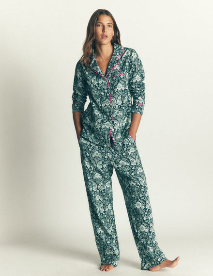 Brushed Cotton Pyjama Pants-Flourishing Tiger
