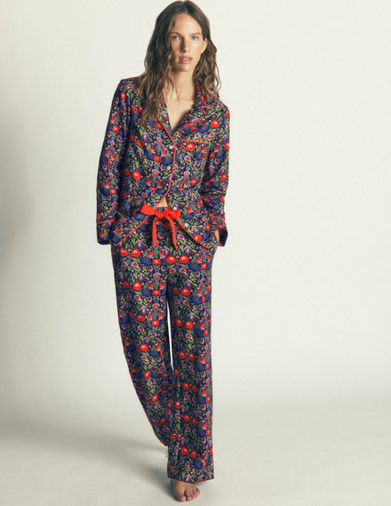 Brushed Cotton Pyjama Pants-Orange Blossom