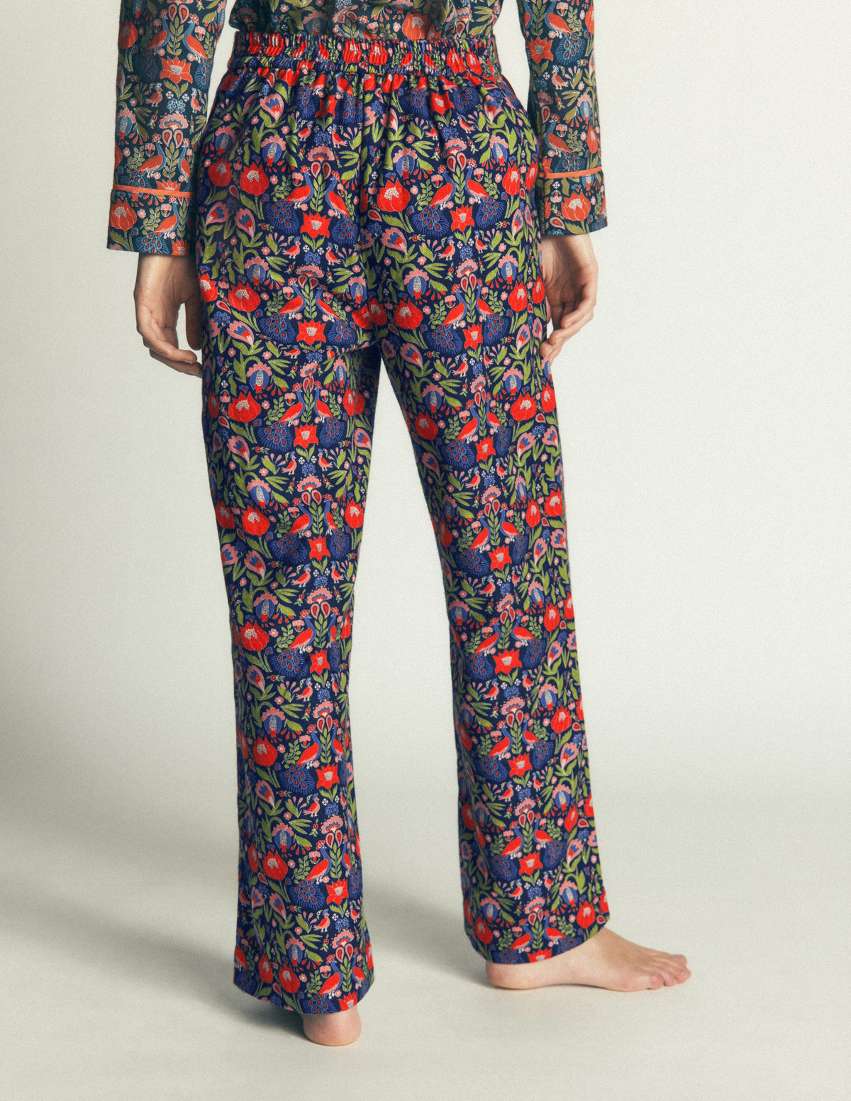 Brushed Cotton Pyjama Pants-Orange Blossom - Image 3