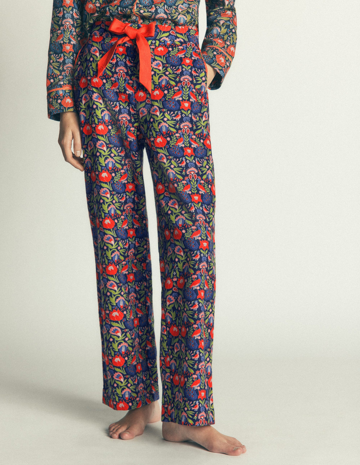 Brushed Cotton Pyjama Pants-Orange Blossom - Image 4