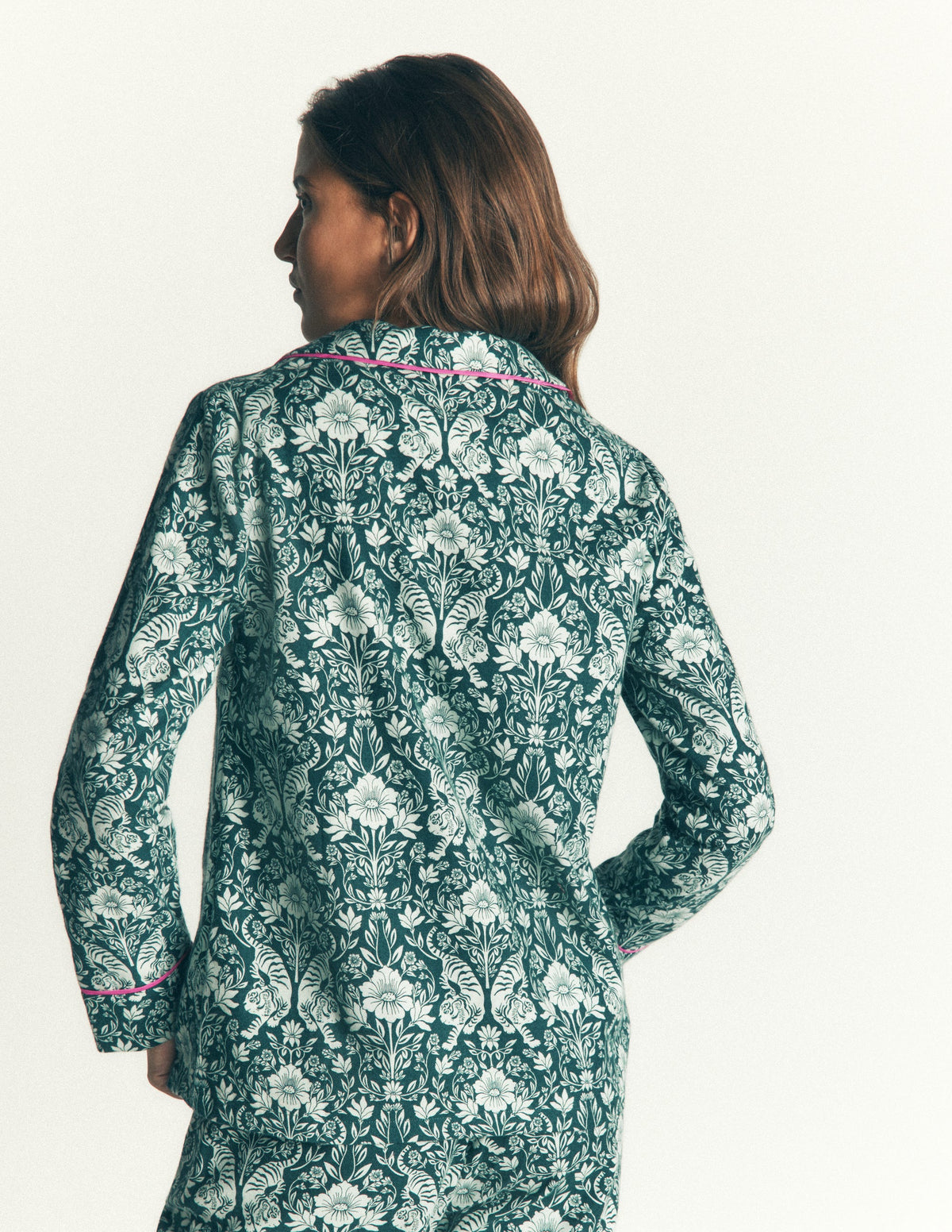 Brushed Cotton Pyjama Shirt-Flourishing Tiger - Image 3