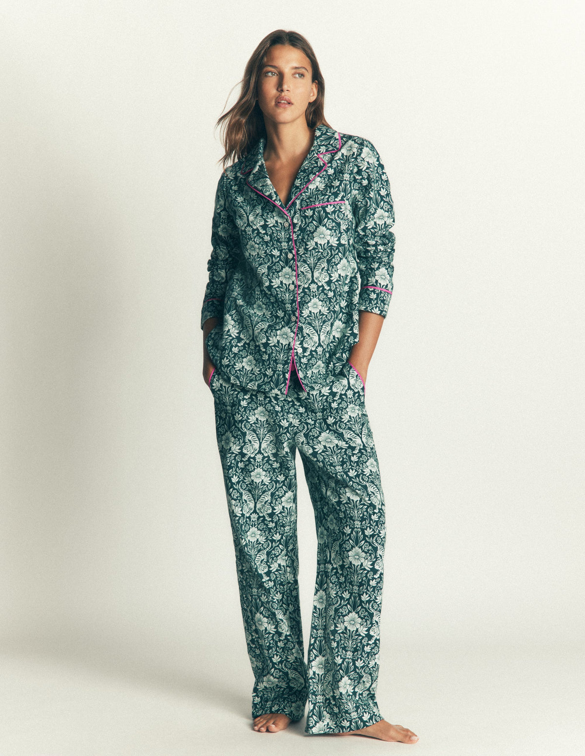Brushed Cotton Pyjama Shirt-Flourishing Tiger - Image 4