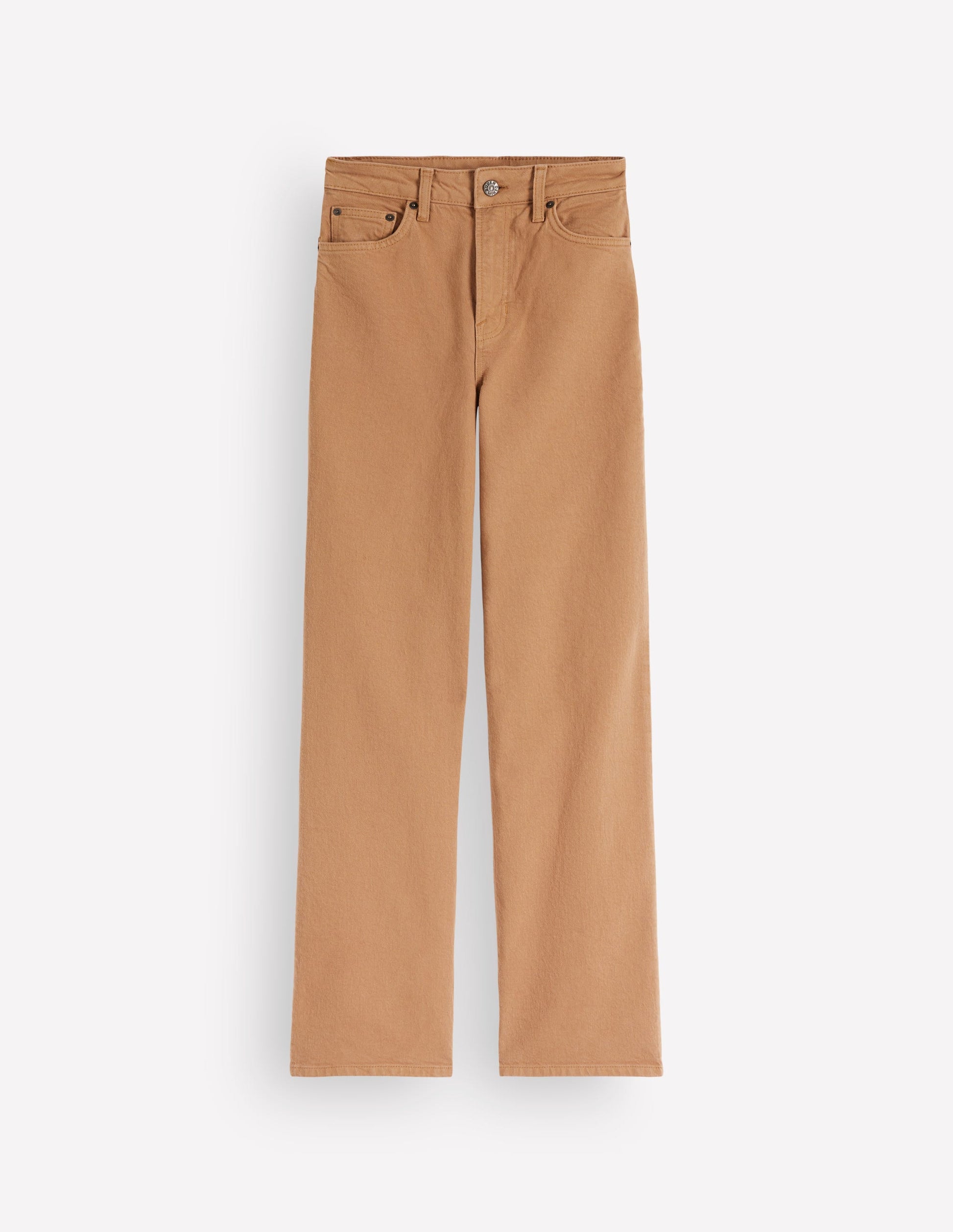 High Rise Column Leg Jeans-Camel-6