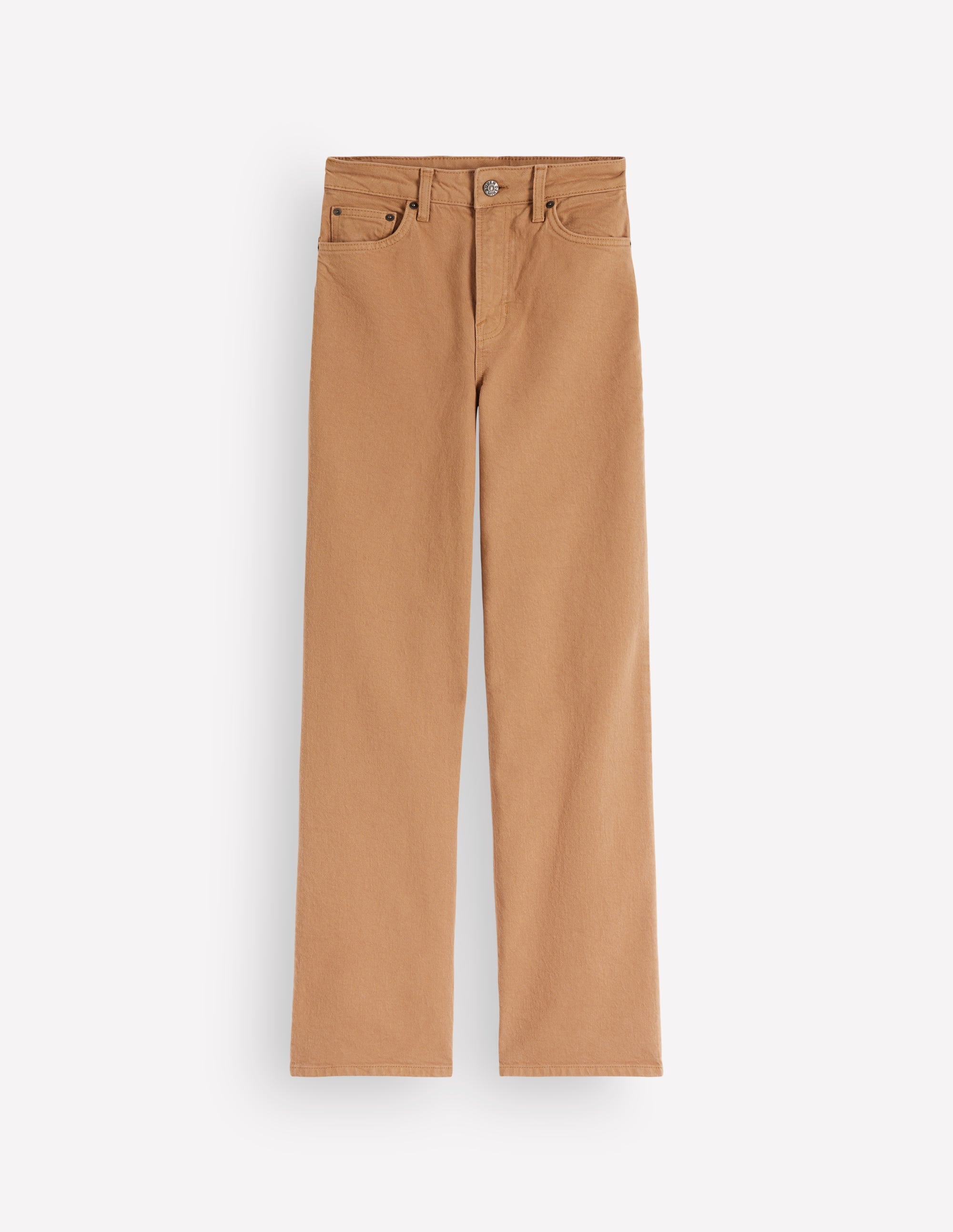 High Rise Column Leg Jeans-Camel - Image 6