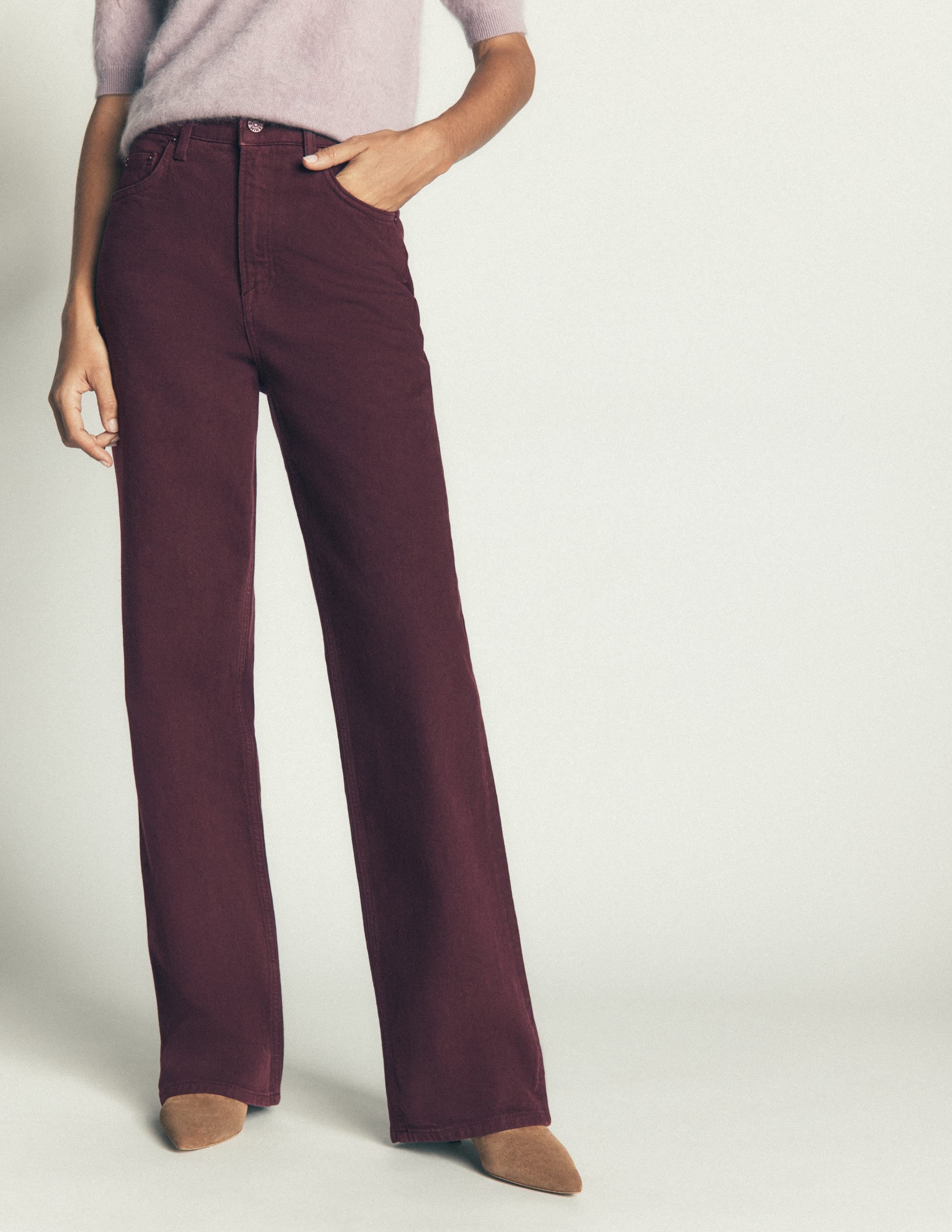 High Rise Column Leg Jeans-Wine Tasting - Image 4