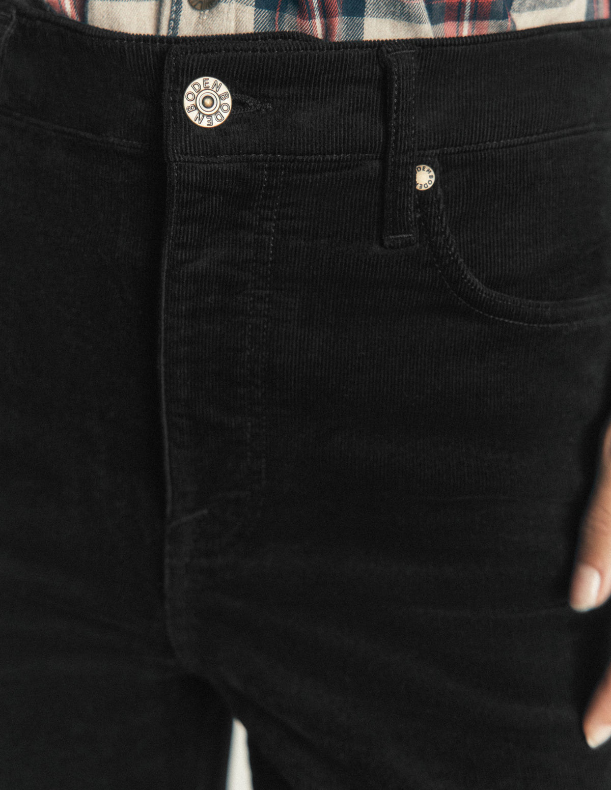 High Rise Cord Slim Jeans-Black - Image 5