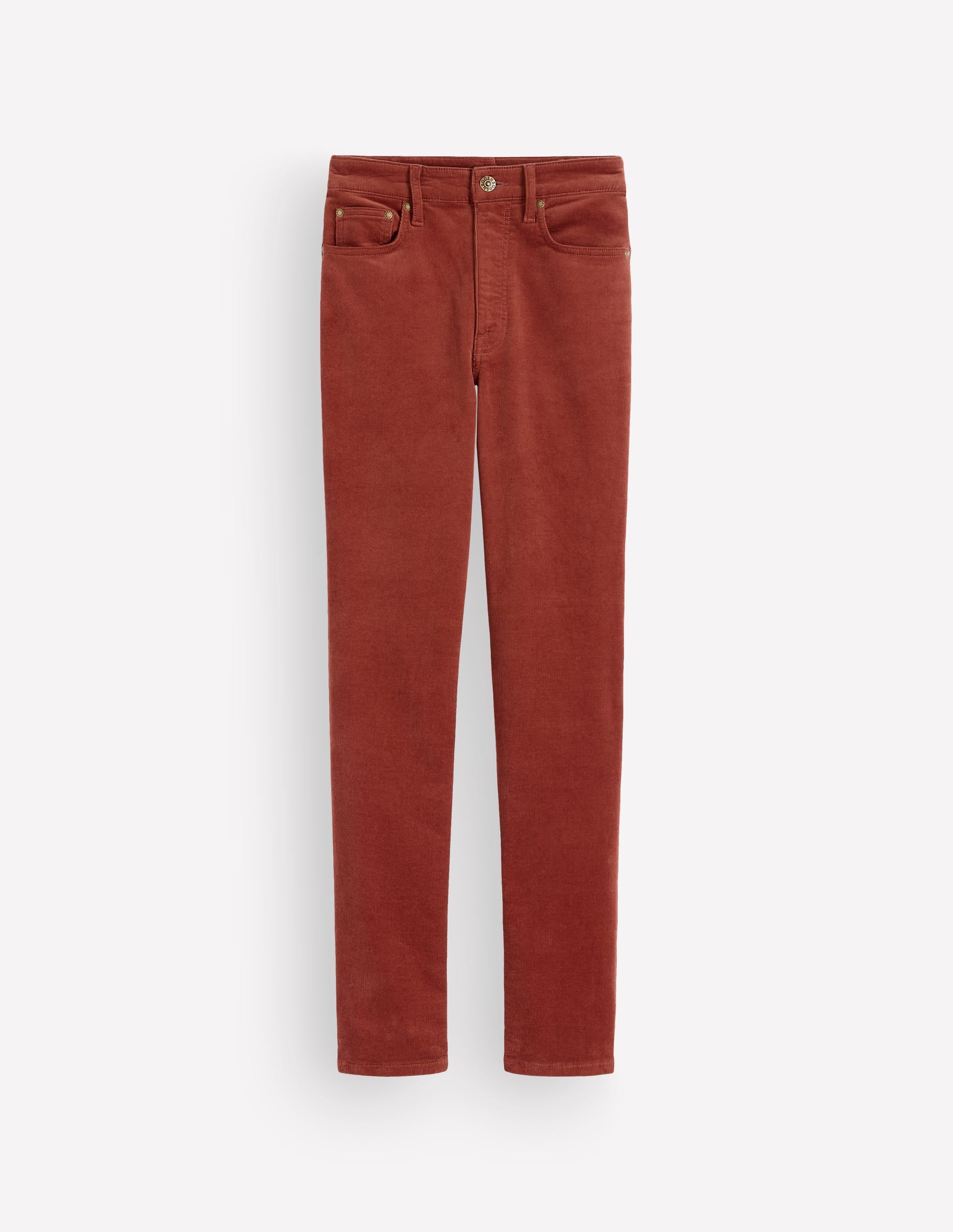 High Rise Cord Slim Jeans-Burnt Henna - Image 6