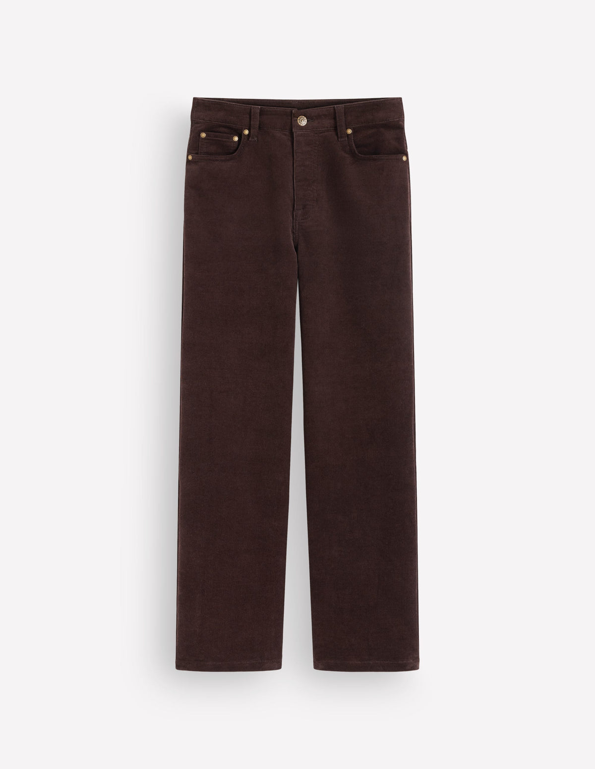 High Rise Cord Column Jeans-Bitter Chocolate-5