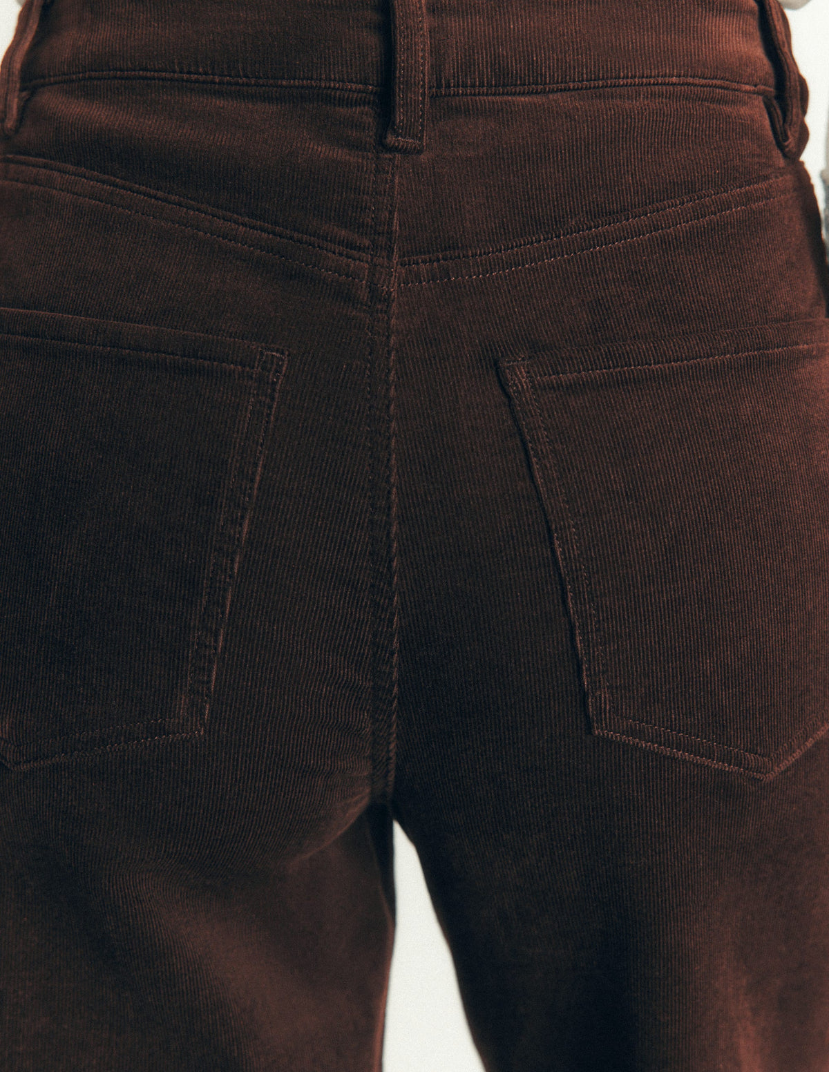High Rise Cord Column Jeans-Bitter Chocolate - Image 2