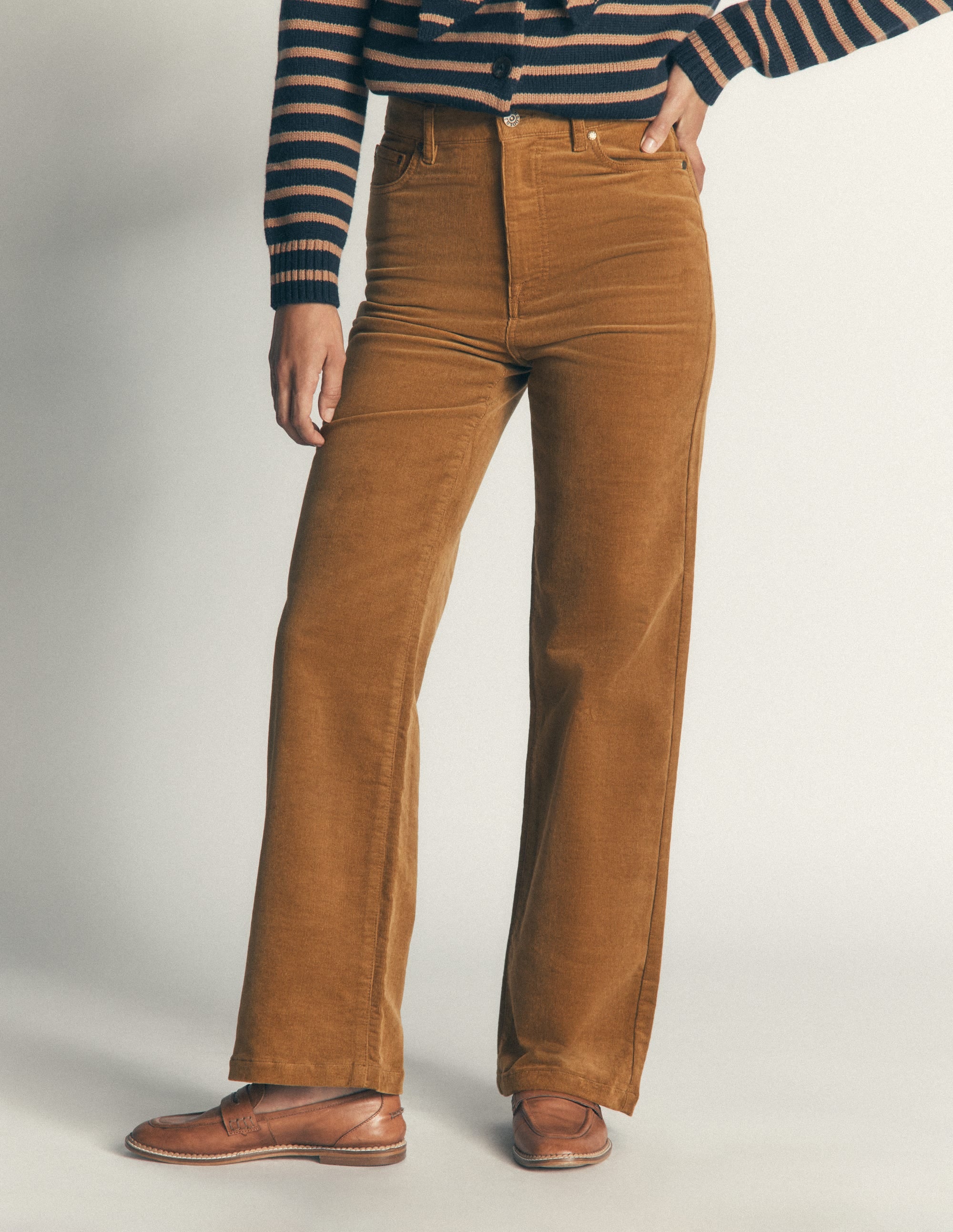 5-Pocket Cord Column Jeans-Rubber - Image 4