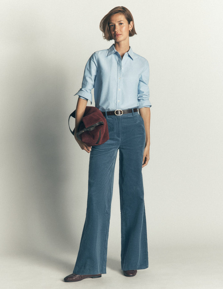 Belgravia Chunky Cord Pants-Storm Blue