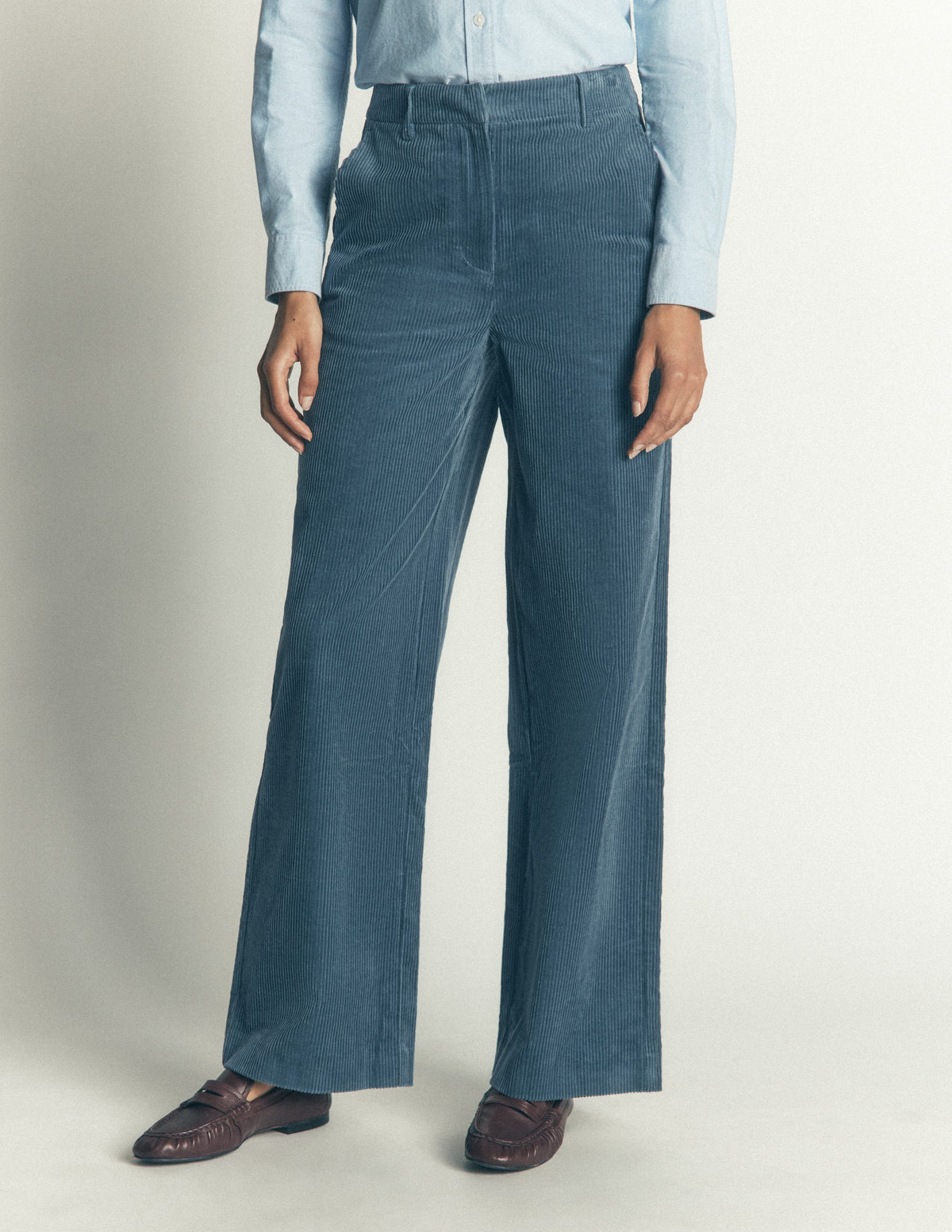 Belgravia Chunky Cord Pants-Storm Blue-4