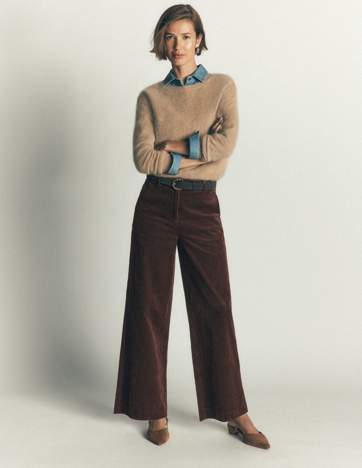 Belgravia Chunky Cord Pants-Bitter Chocolate