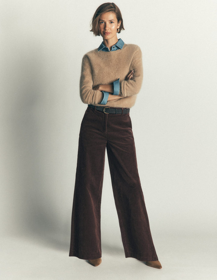 Belgravia Chunky Cord Pants-Bitter Chocolate