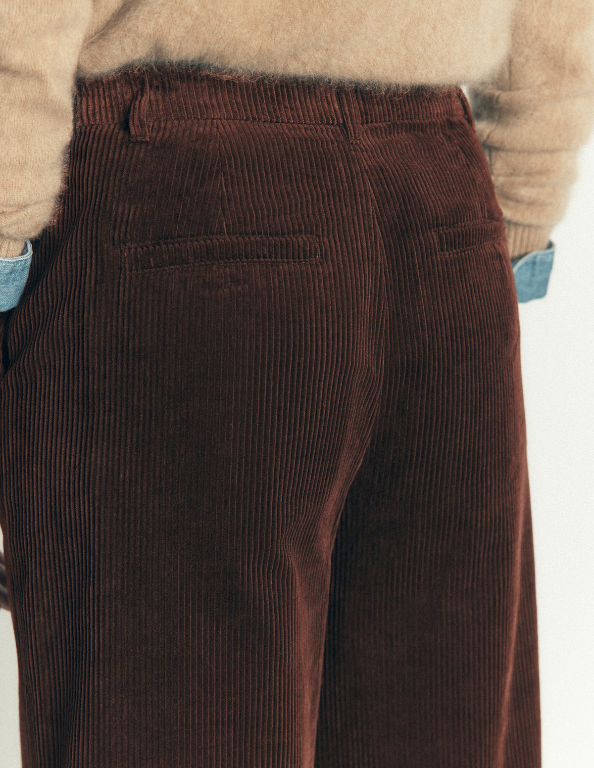 Belgravia Chunky Cord Pants-Bitter Chocolate - Image 2