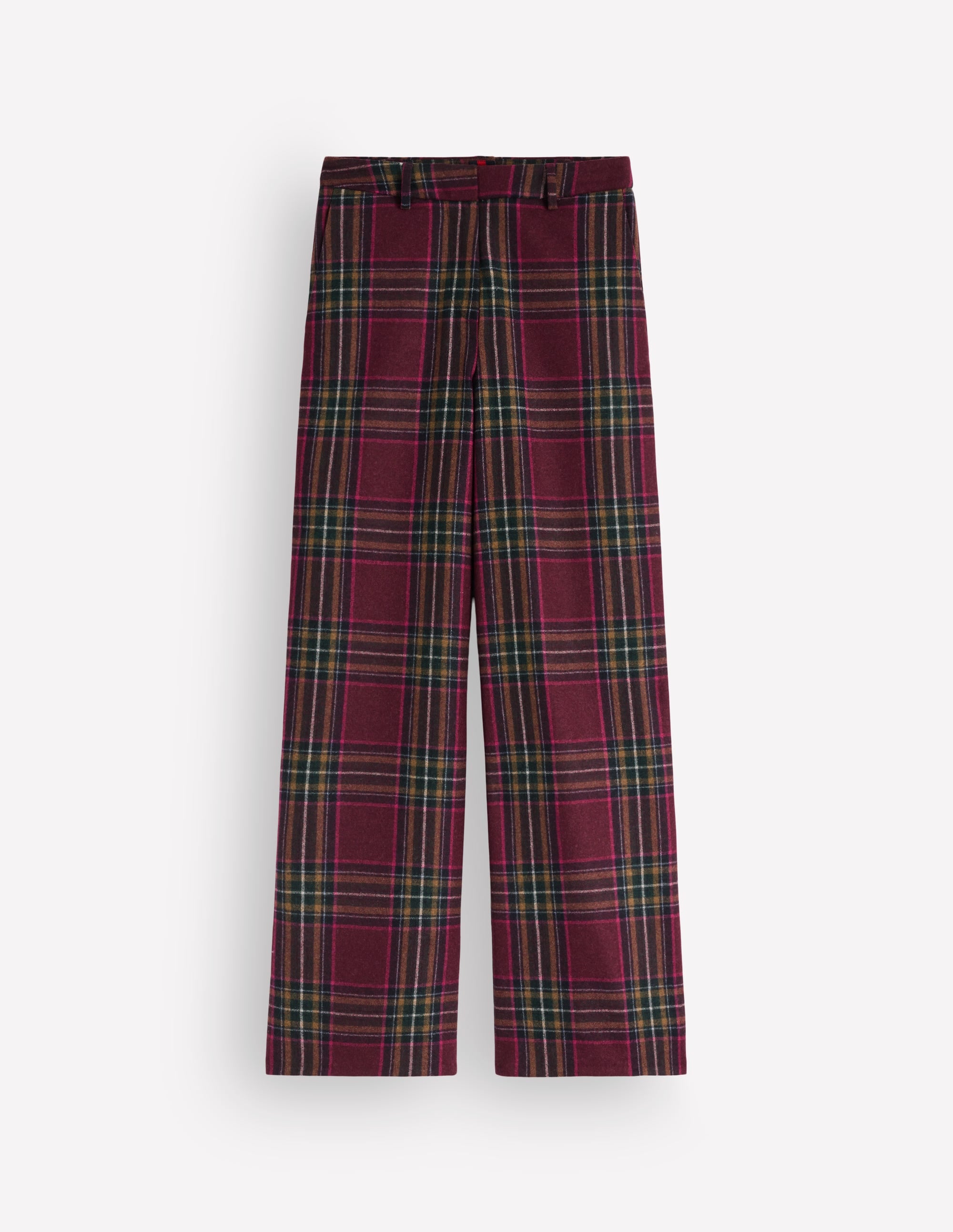 Belgravia Wool Blend Pants-Maroon And Olive Check - Image 6