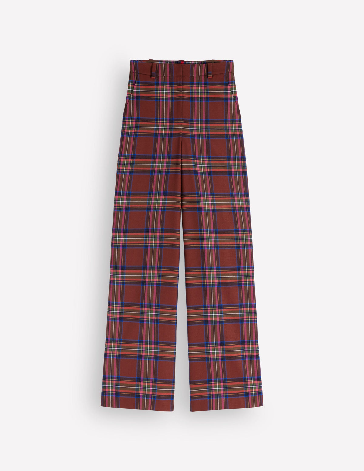 Belgravia Wool Blend Pants-Brown, Blue, and Pink Check - Image 6