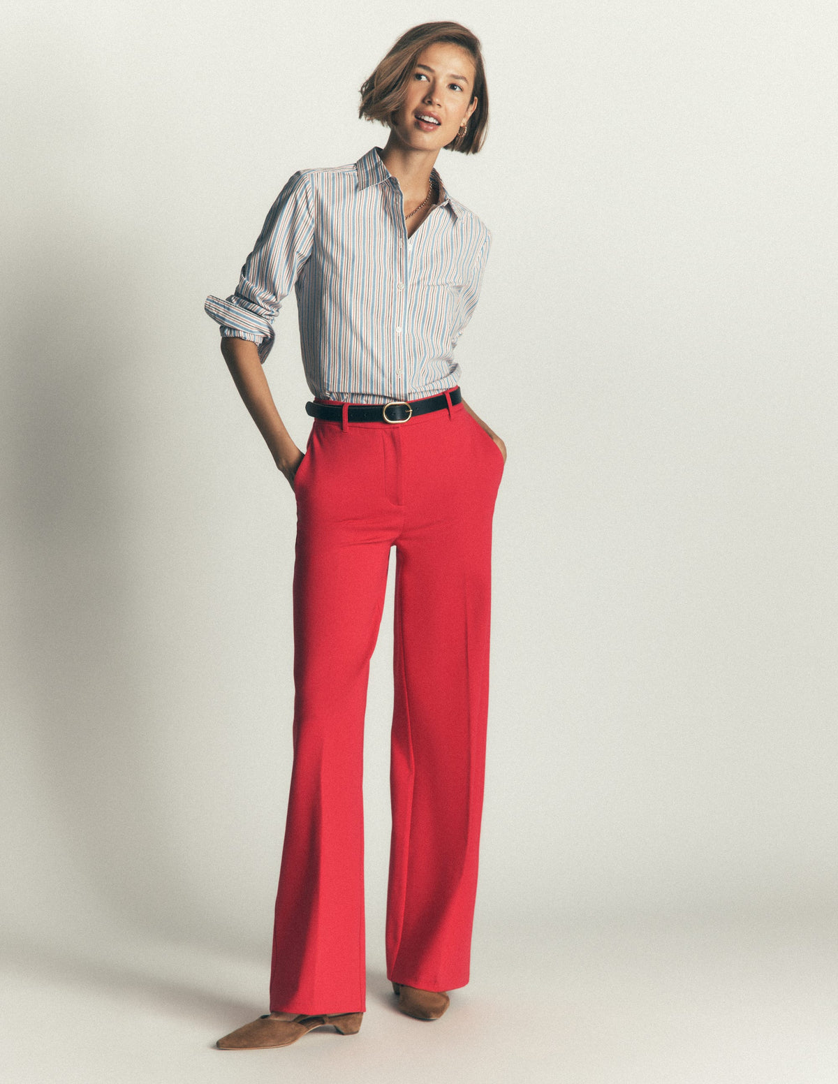 Belgravia Ponte Pants-Royal Red-6