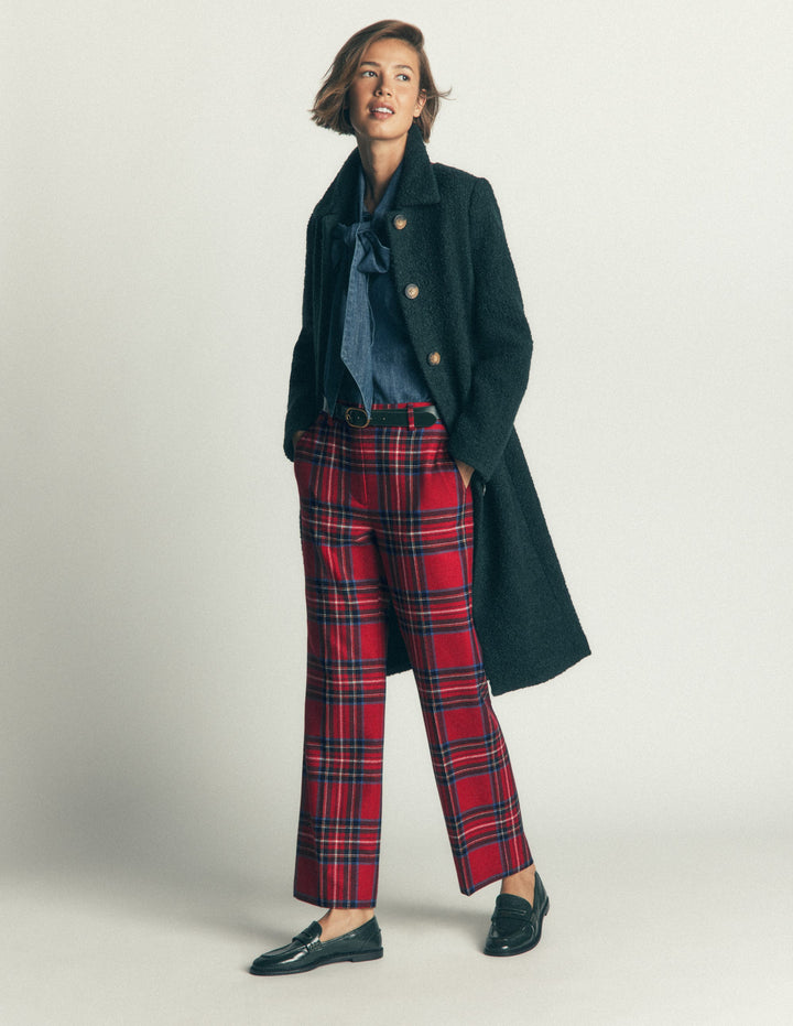 Canonbury Wool Blend Pants-Red Check