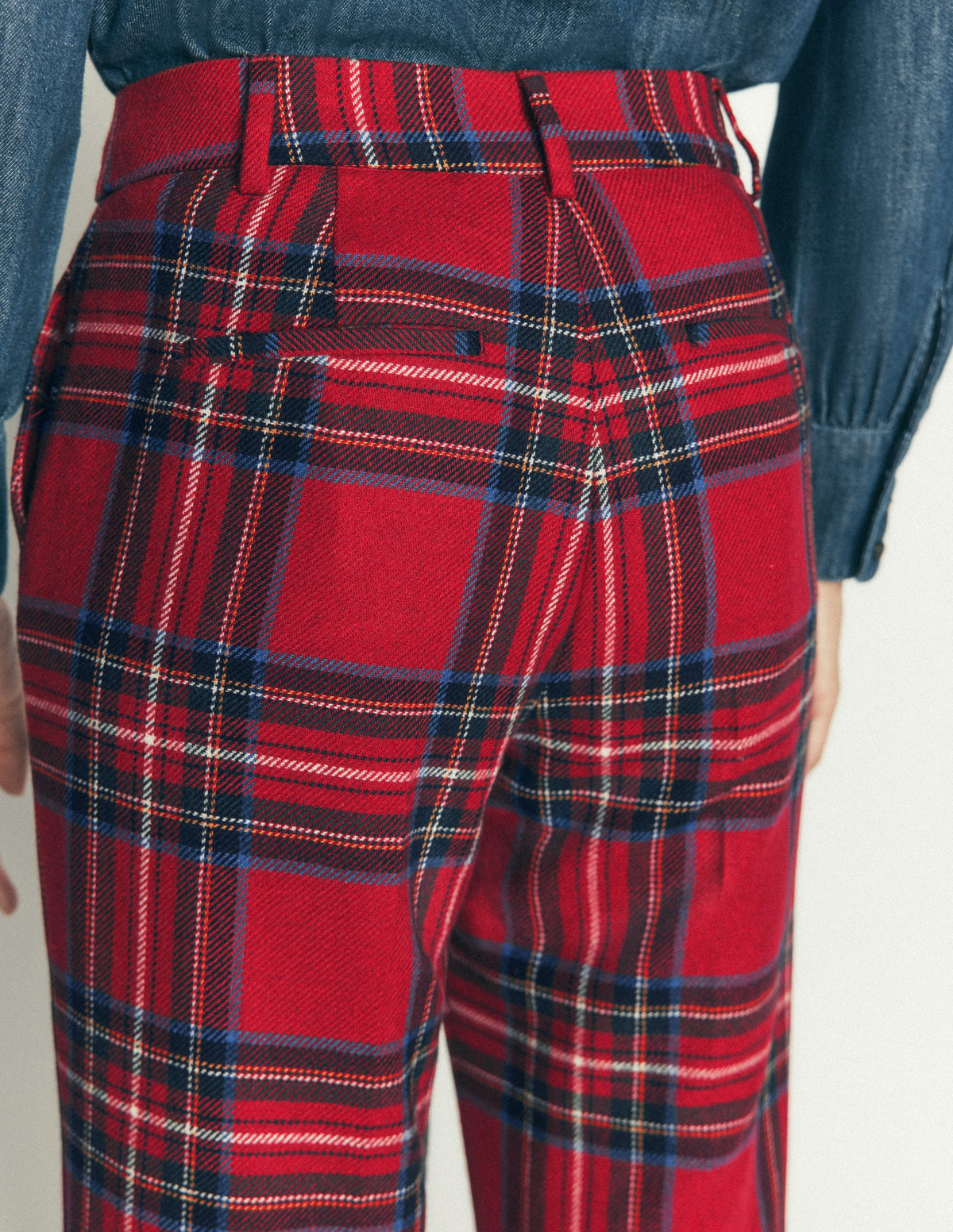 Canonbury Wool Blend Pants-Red Check - Image 6