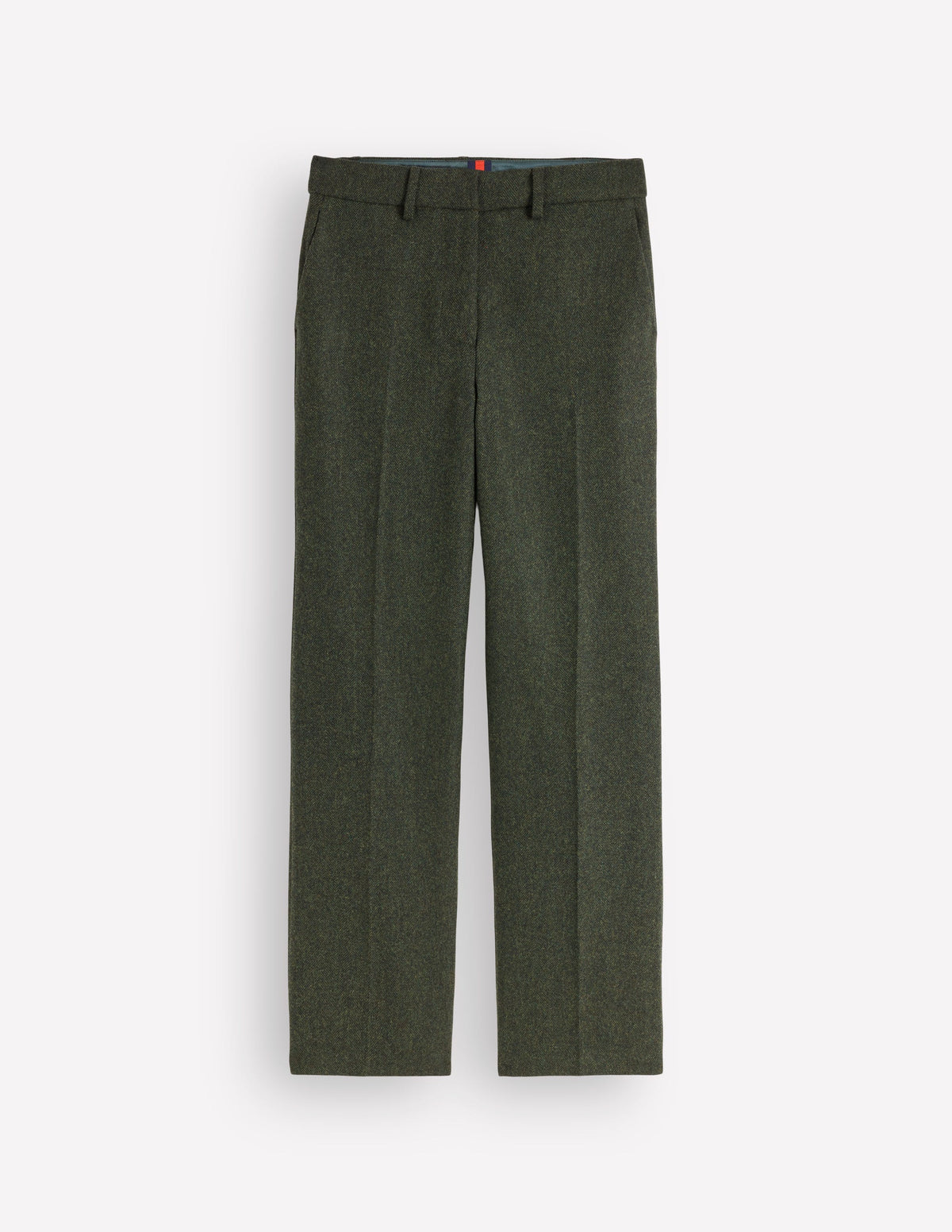 Canonbury Wool Blend Pants-Dark Green Herringbone-7