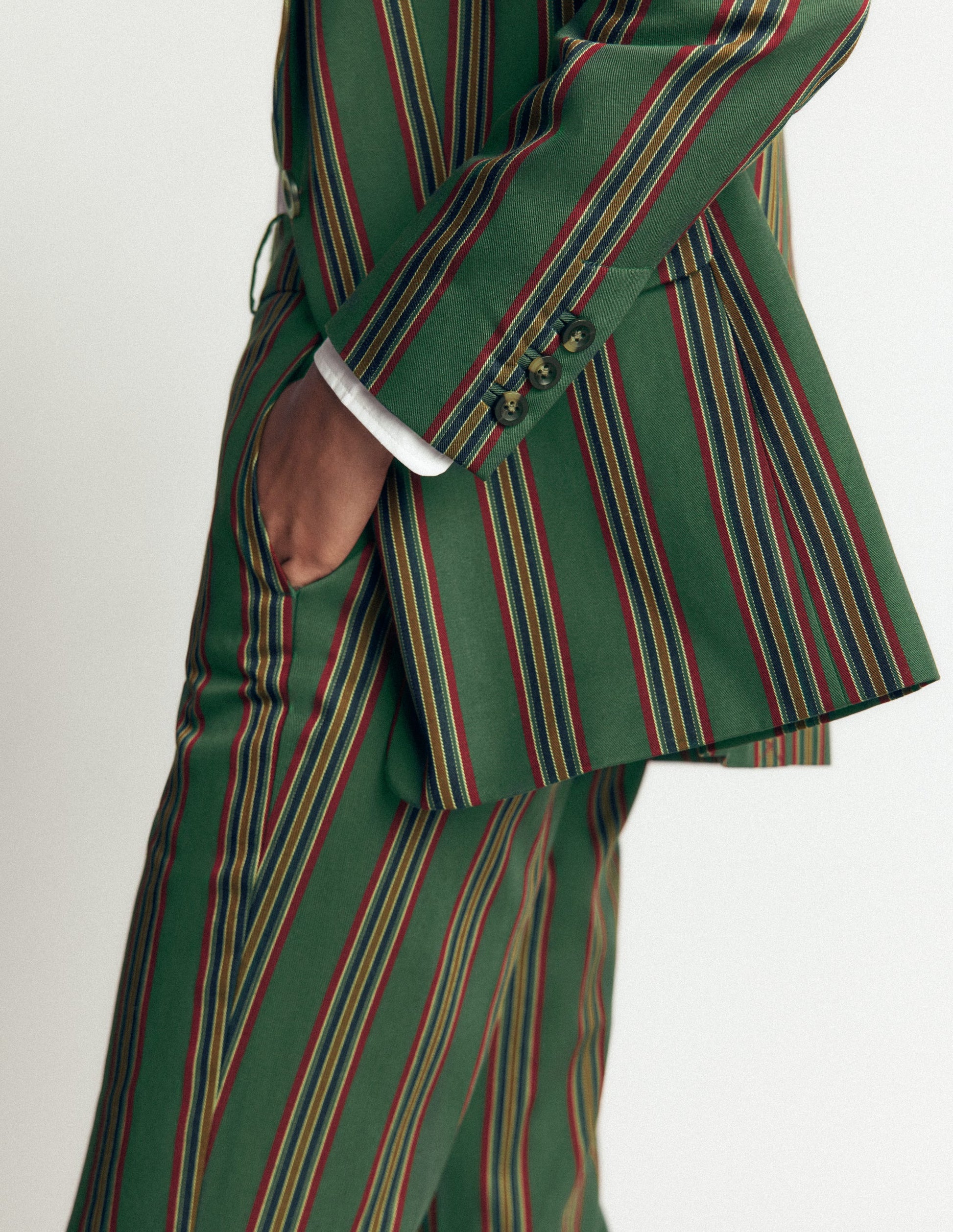 Canonbury Tailored Pants-Green Stripe-4