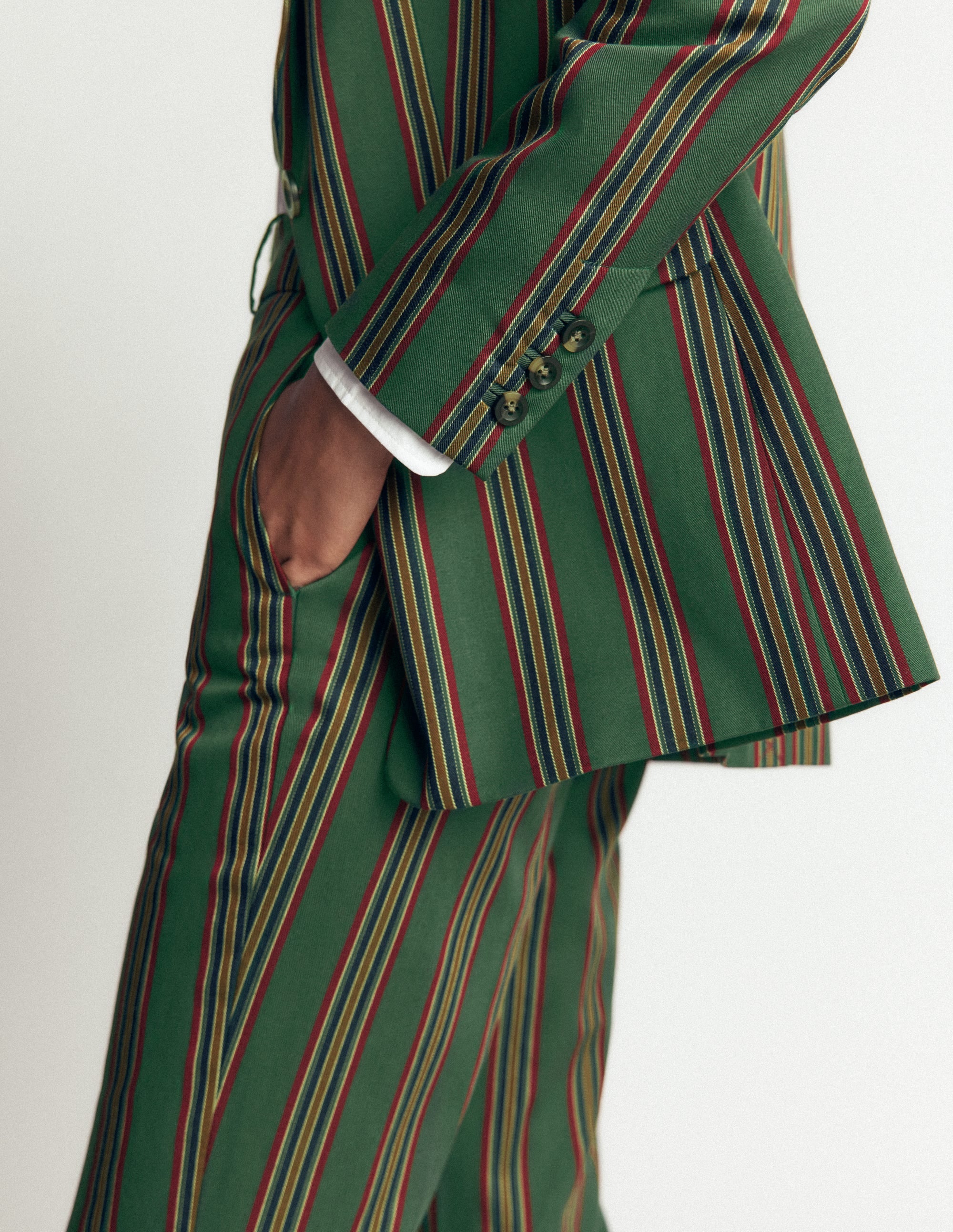 Canonbury Tailored Pants-Green Stripe - Image 3