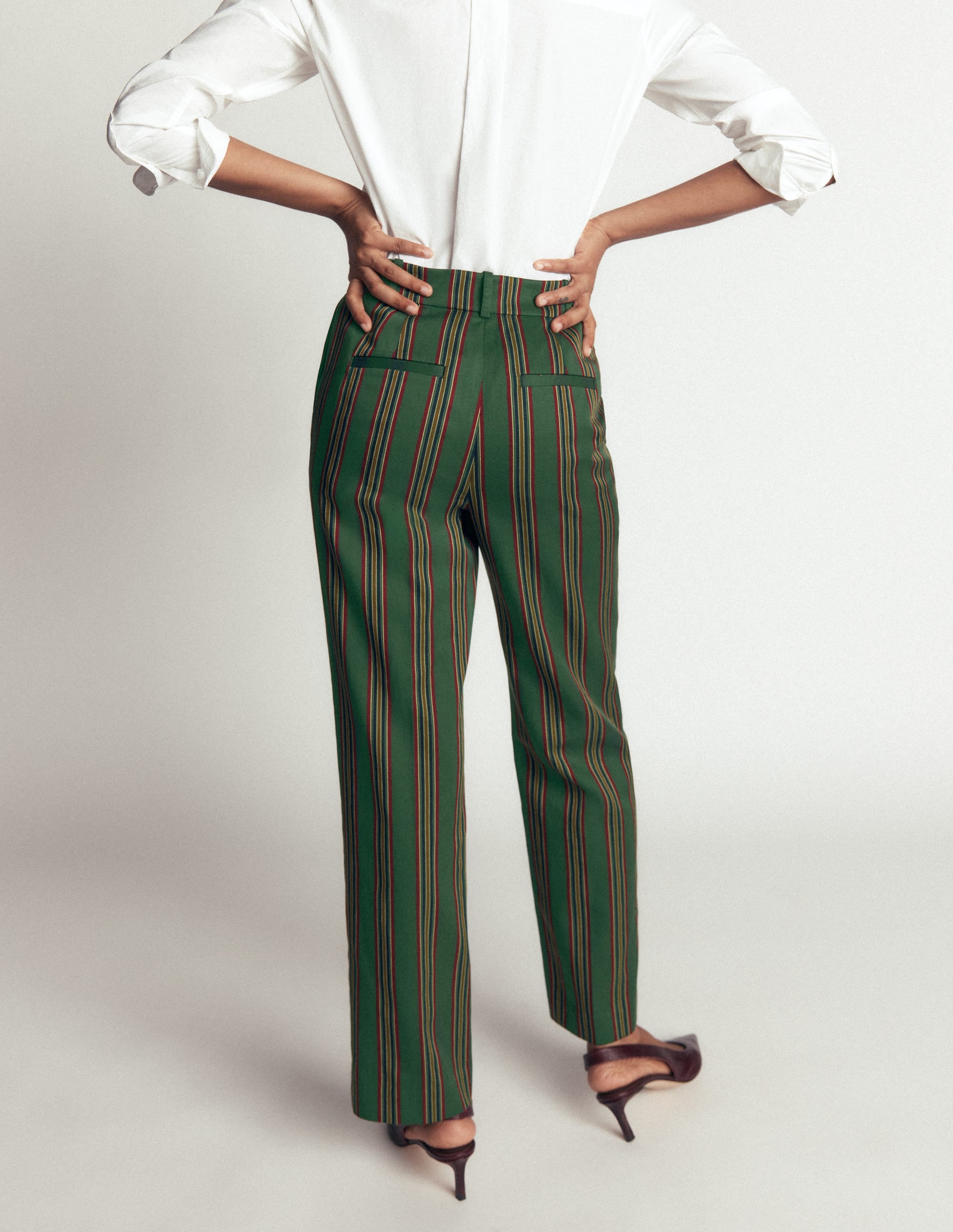 Canonbury Tailored Pants-Green Stripe - Image 4
