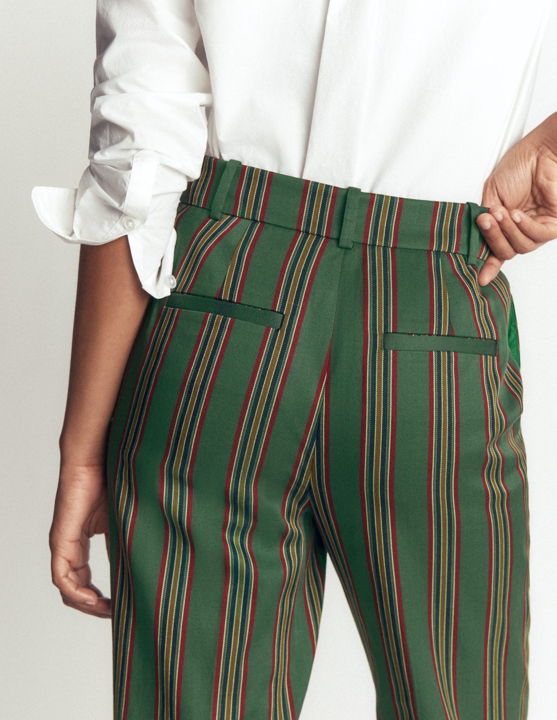Canonbury Tailored Pants-Green Stripe-7