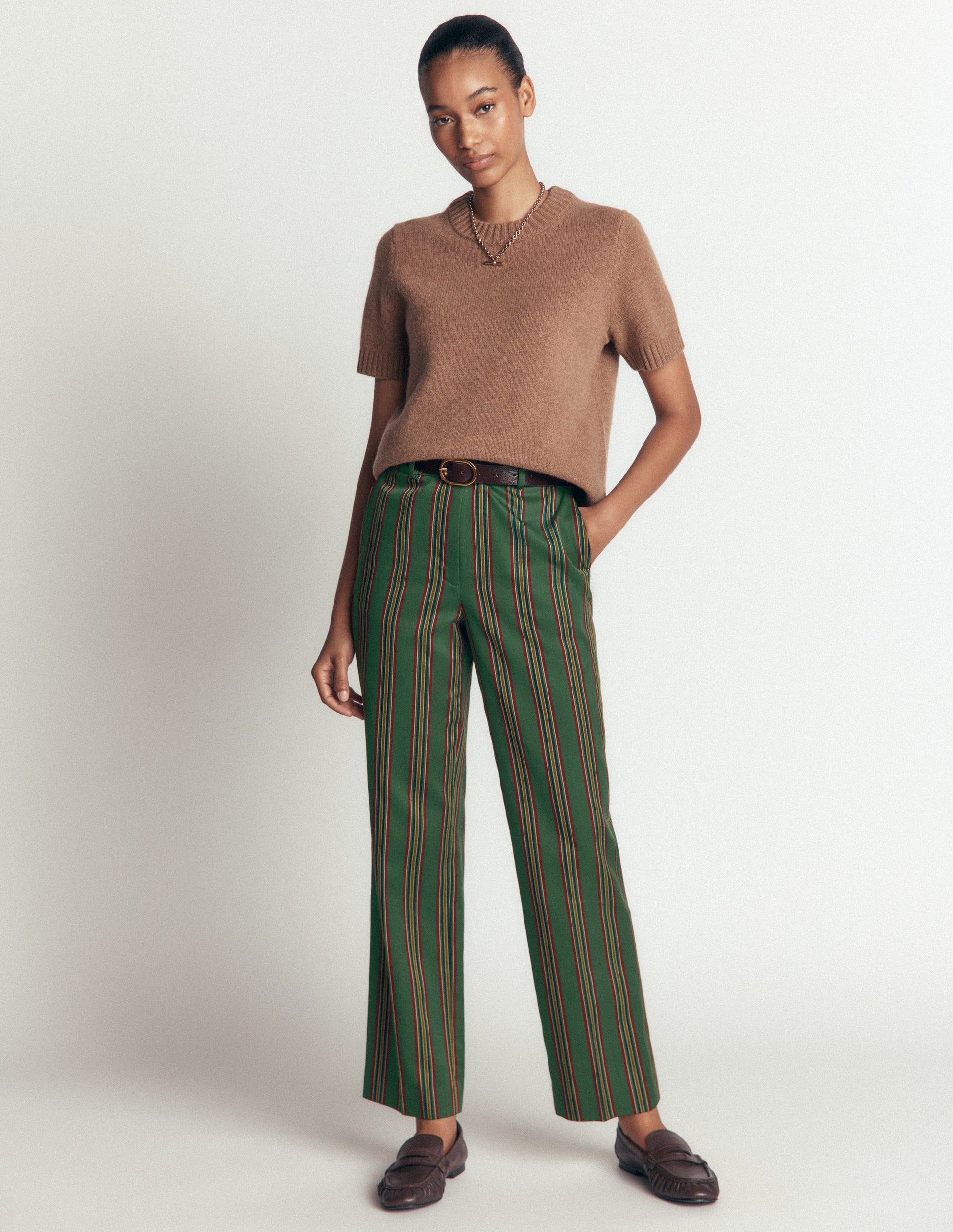 Canonbury Tailored Pants-Green Stripe-8