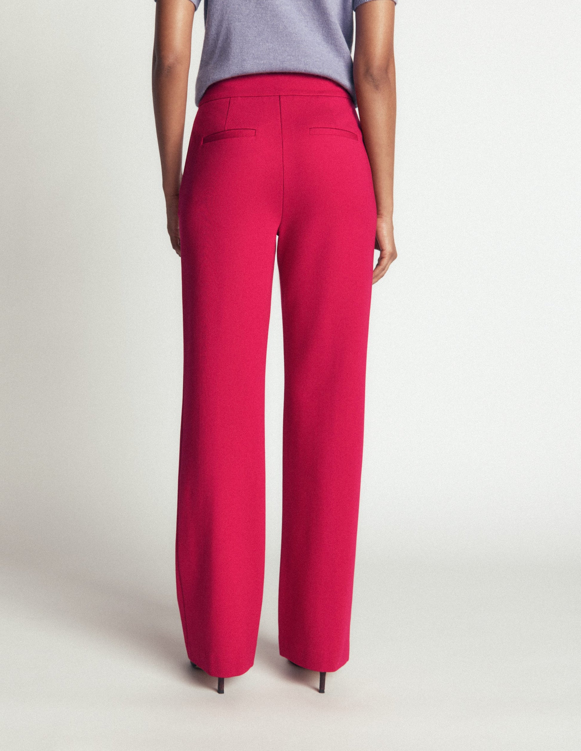 Straight Leg Ponte Pants-Pomegranate-3
