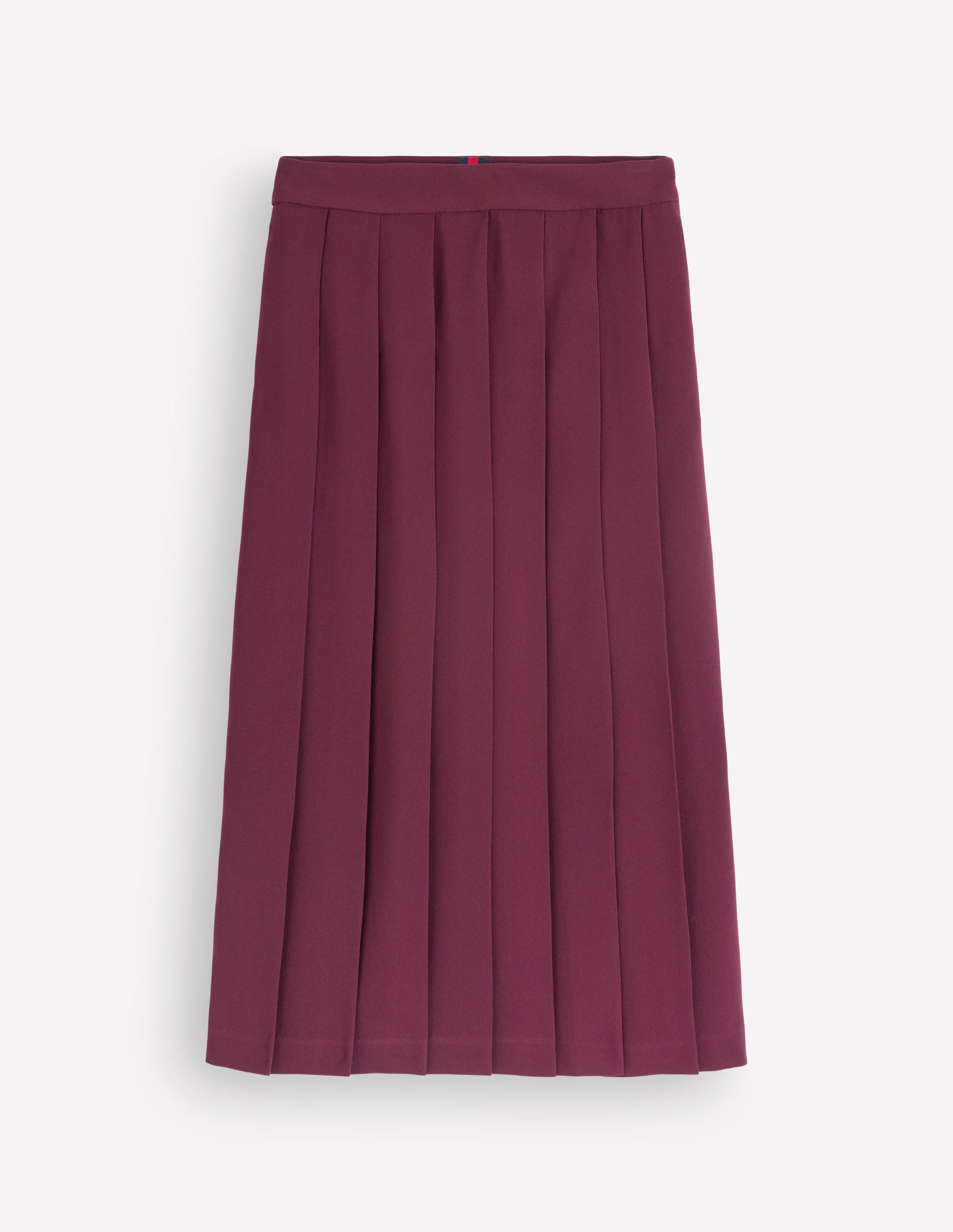 Pleat Side Split Midi Skirt-Dark Cherry - Image 5