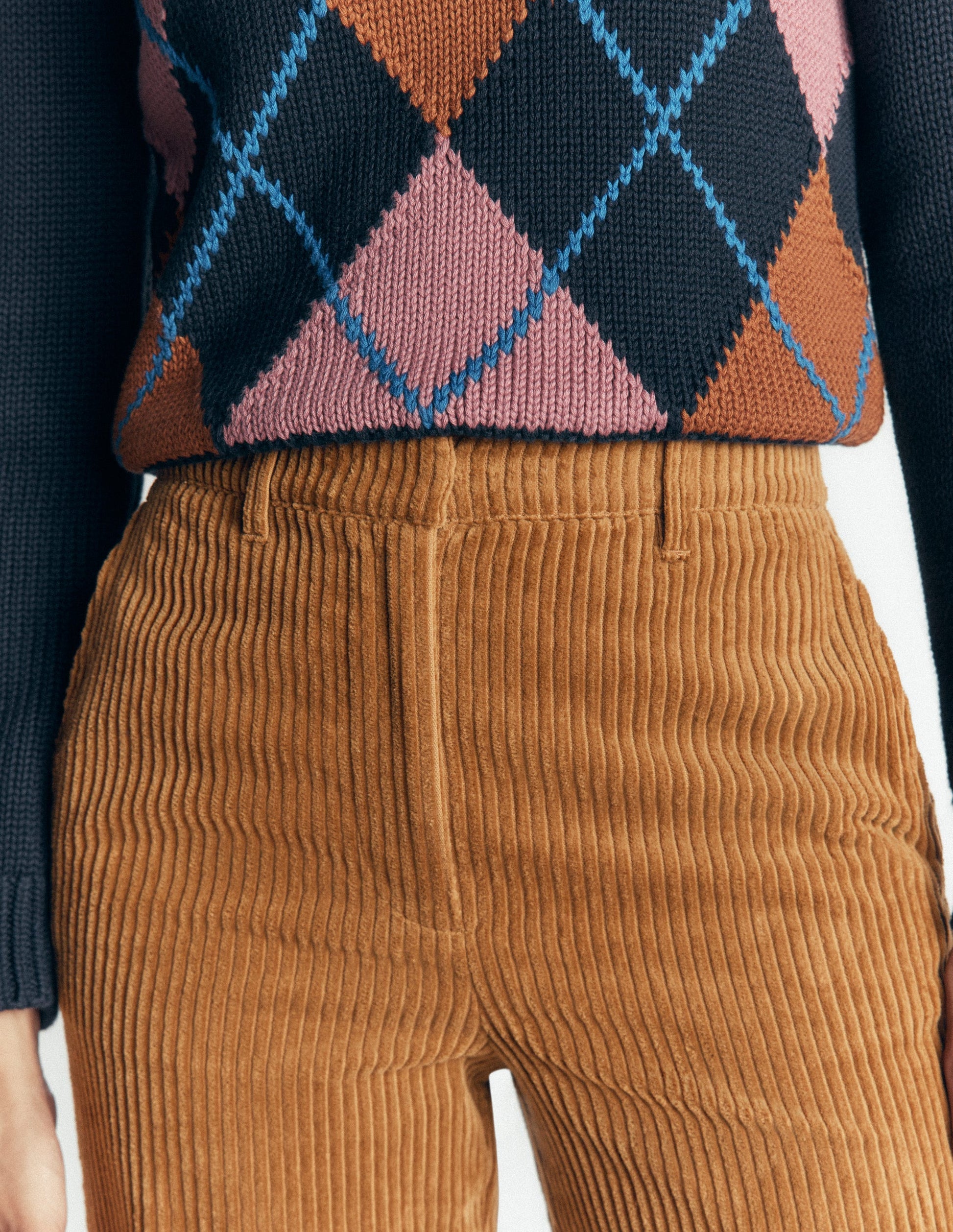 Fitzrovia Cord Column Pants-Gingerbread-2