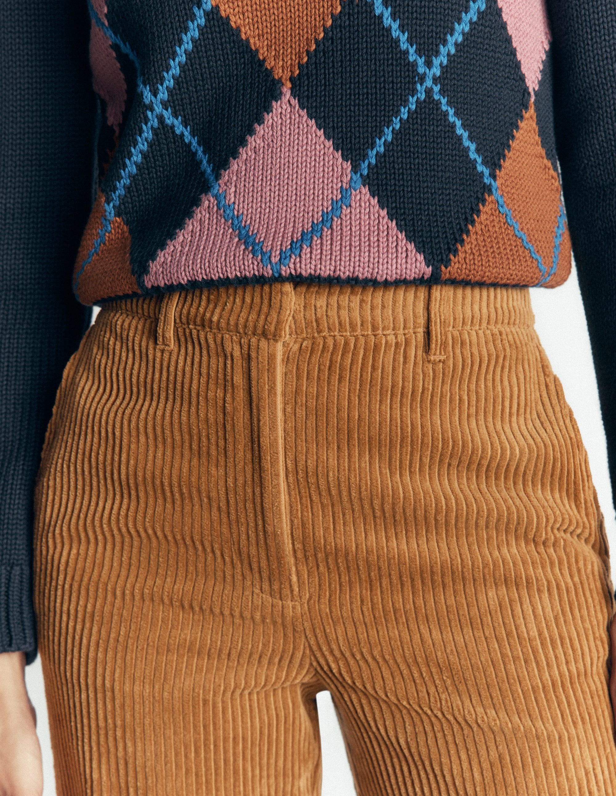 Fitzrovia Cord Column Pants-Gingerbread - Image 2