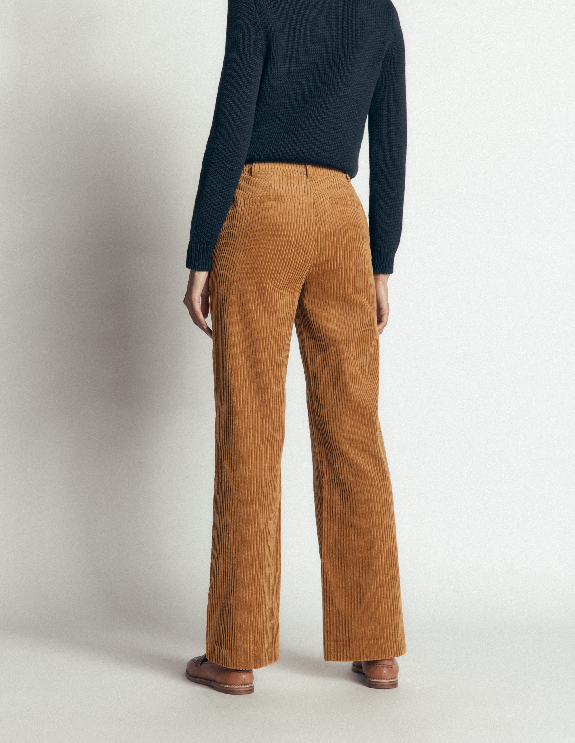 Fitzrovia Cord Column Pants-Gingerbread - Image 3