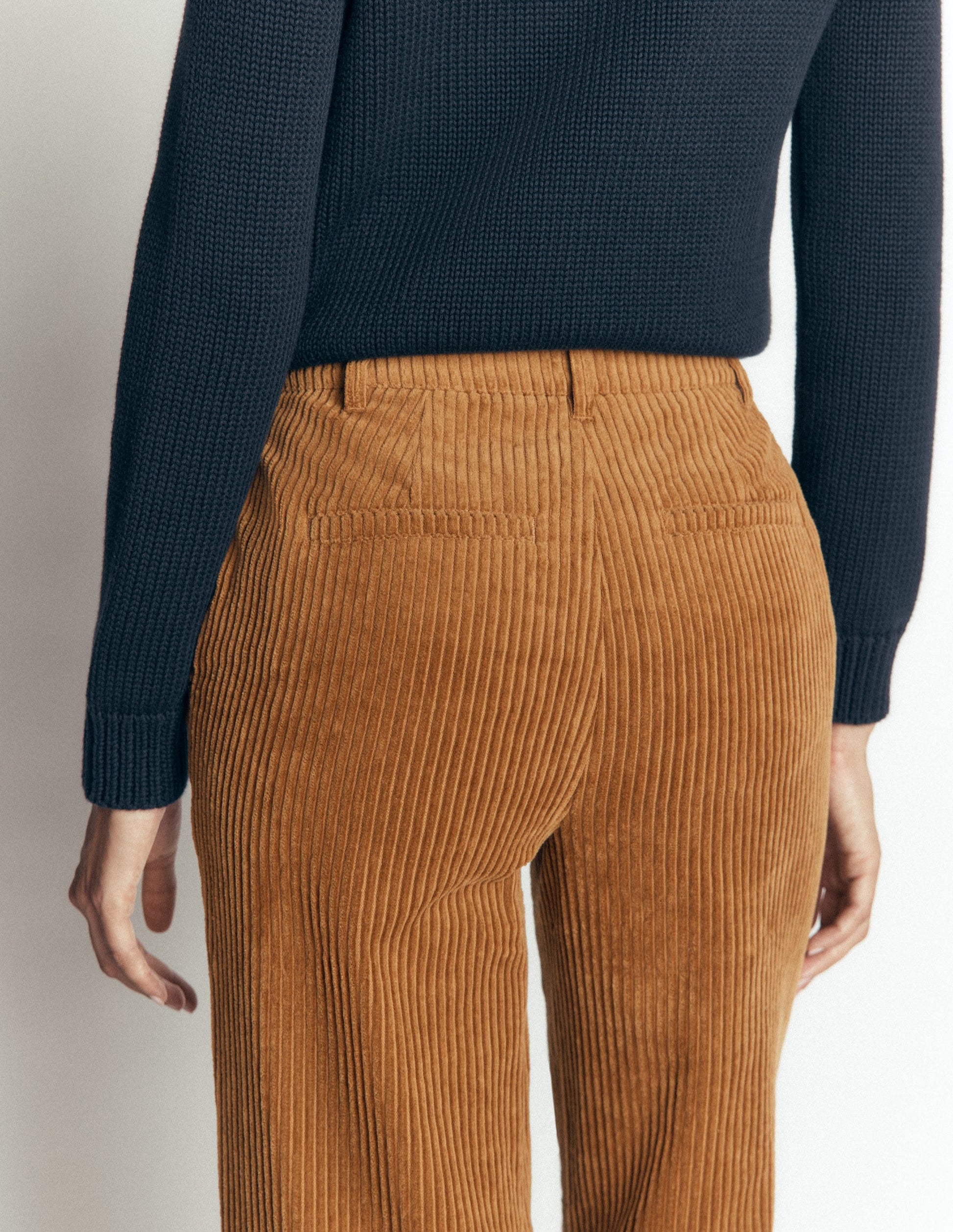 Fitzrovia Cord Column Pants-Gingerbread-5