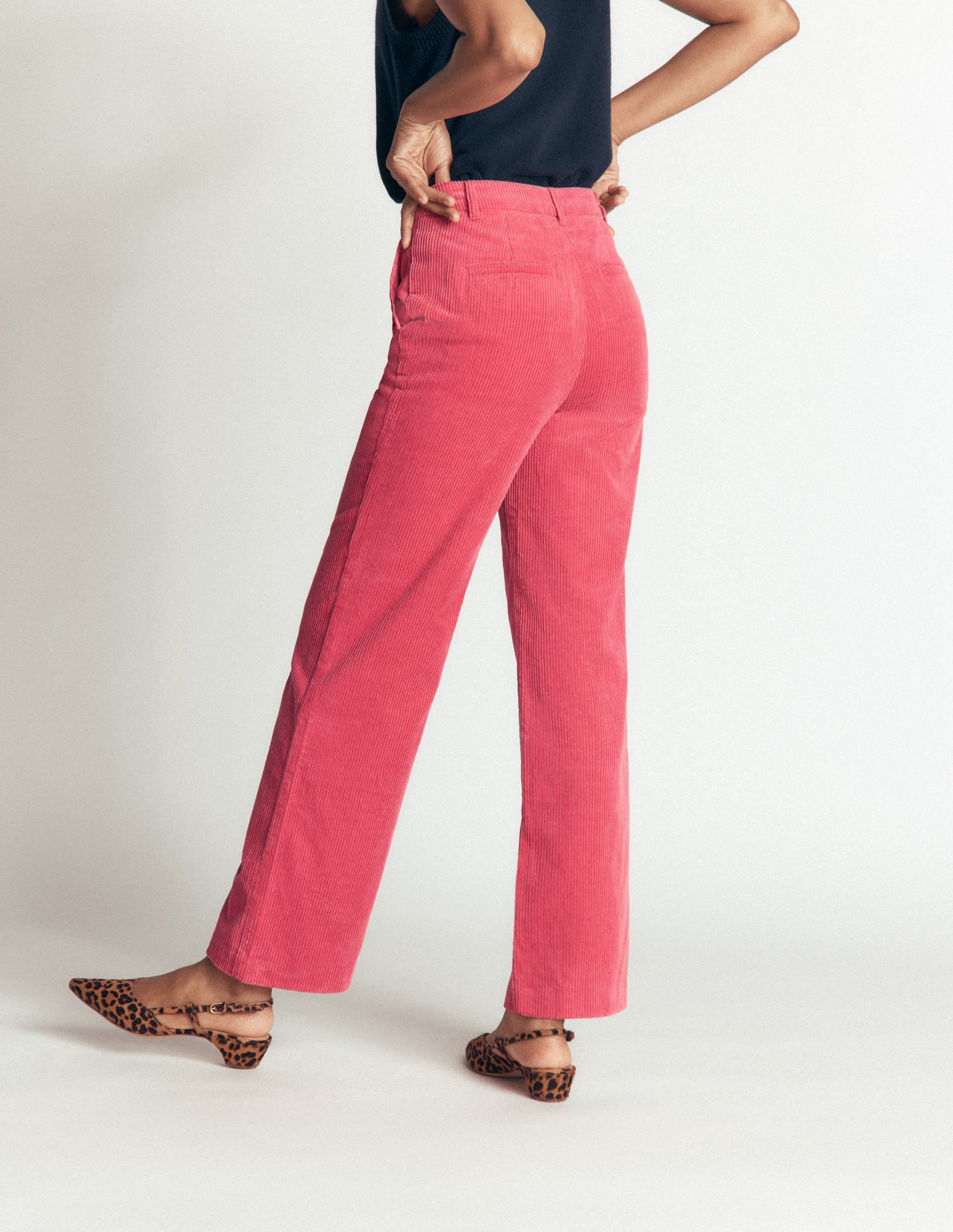 Fitzrovia Cord Column Pants-Cherry Blush - Image 3