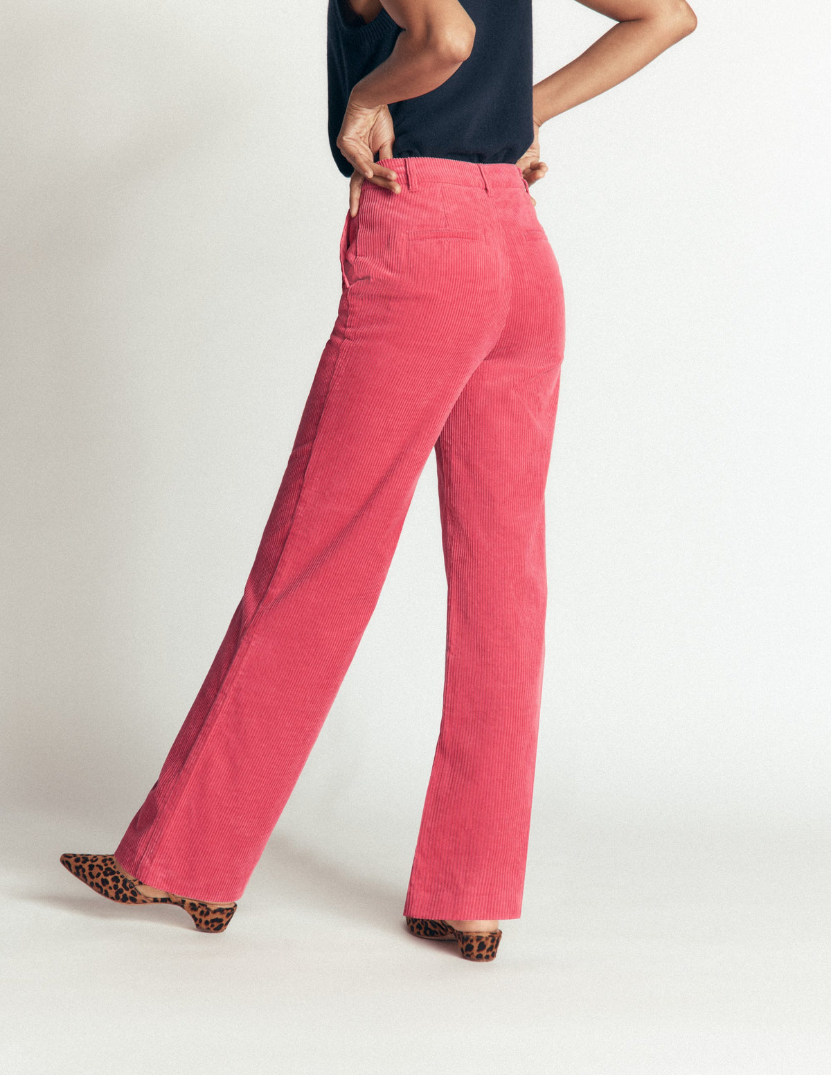 Fitzrovia Cord Column Pants-Cherry Blush-3